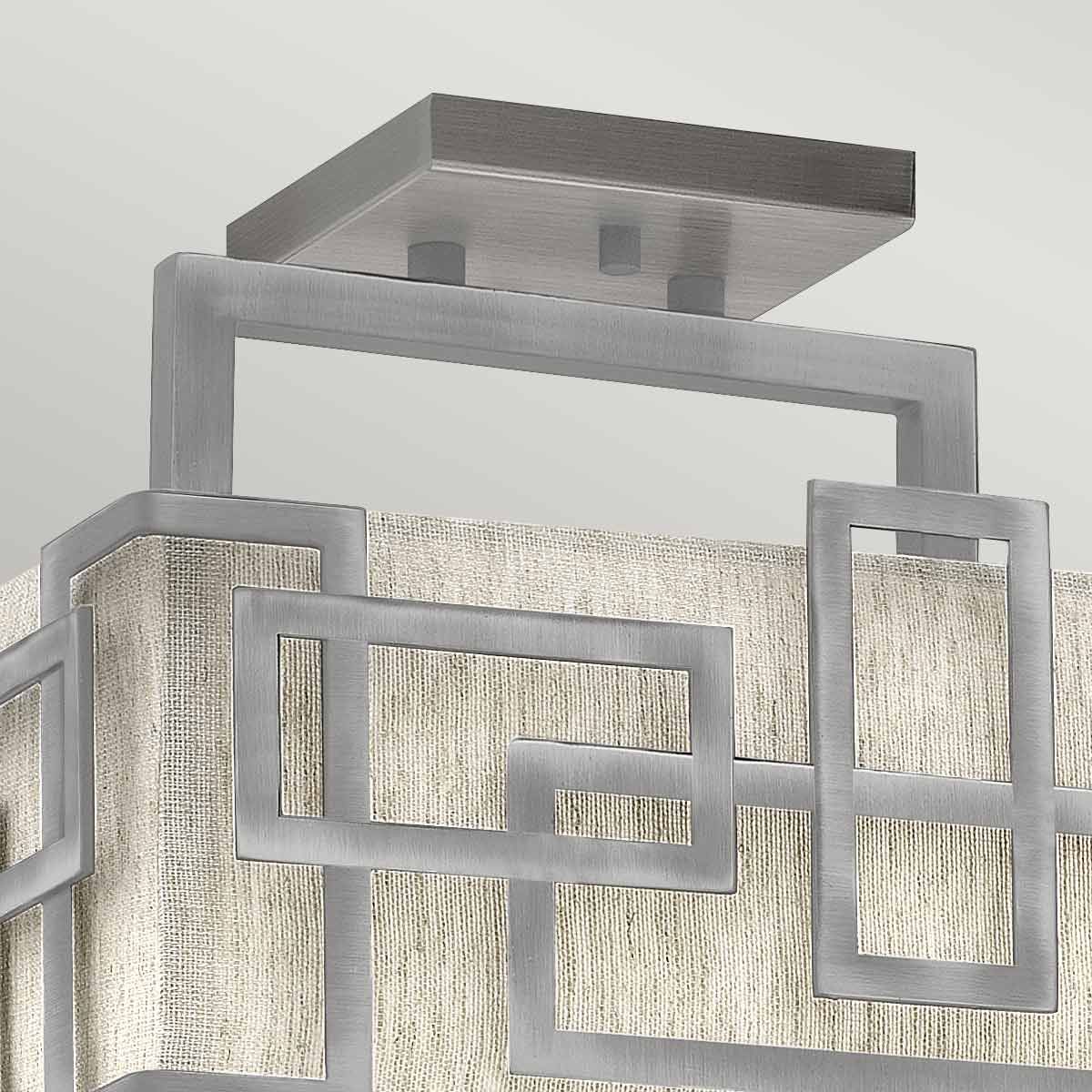 Davos Triple Semi Flush Ceiling Light - Nickel