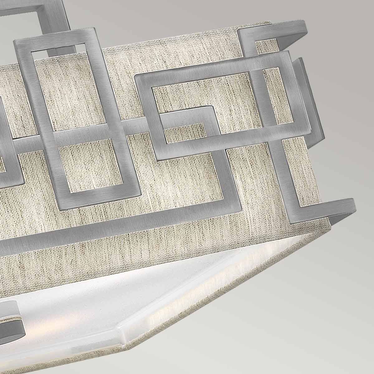 Davos Triple Semi Flush Ceiling Light - Nickel