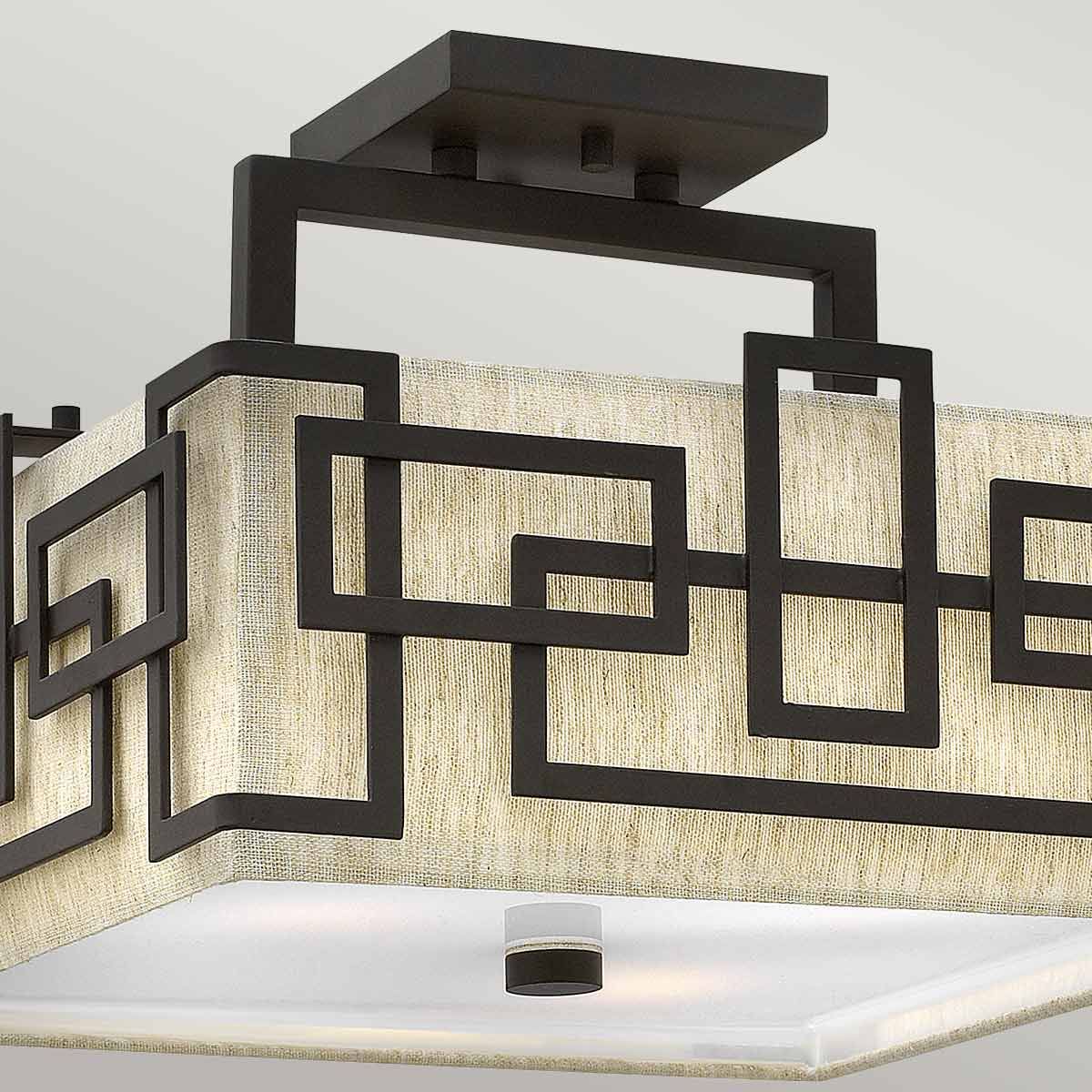 Davos Triple Semi Flush Ceiling Light - Bronze