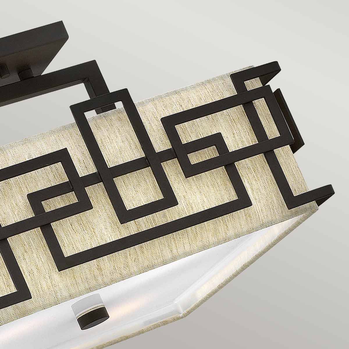 Davos Triple Semi Flush Ceiling Light - Bronze