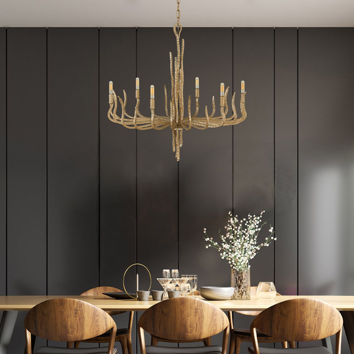 Spyre 6 Light Chandelier - Gold
