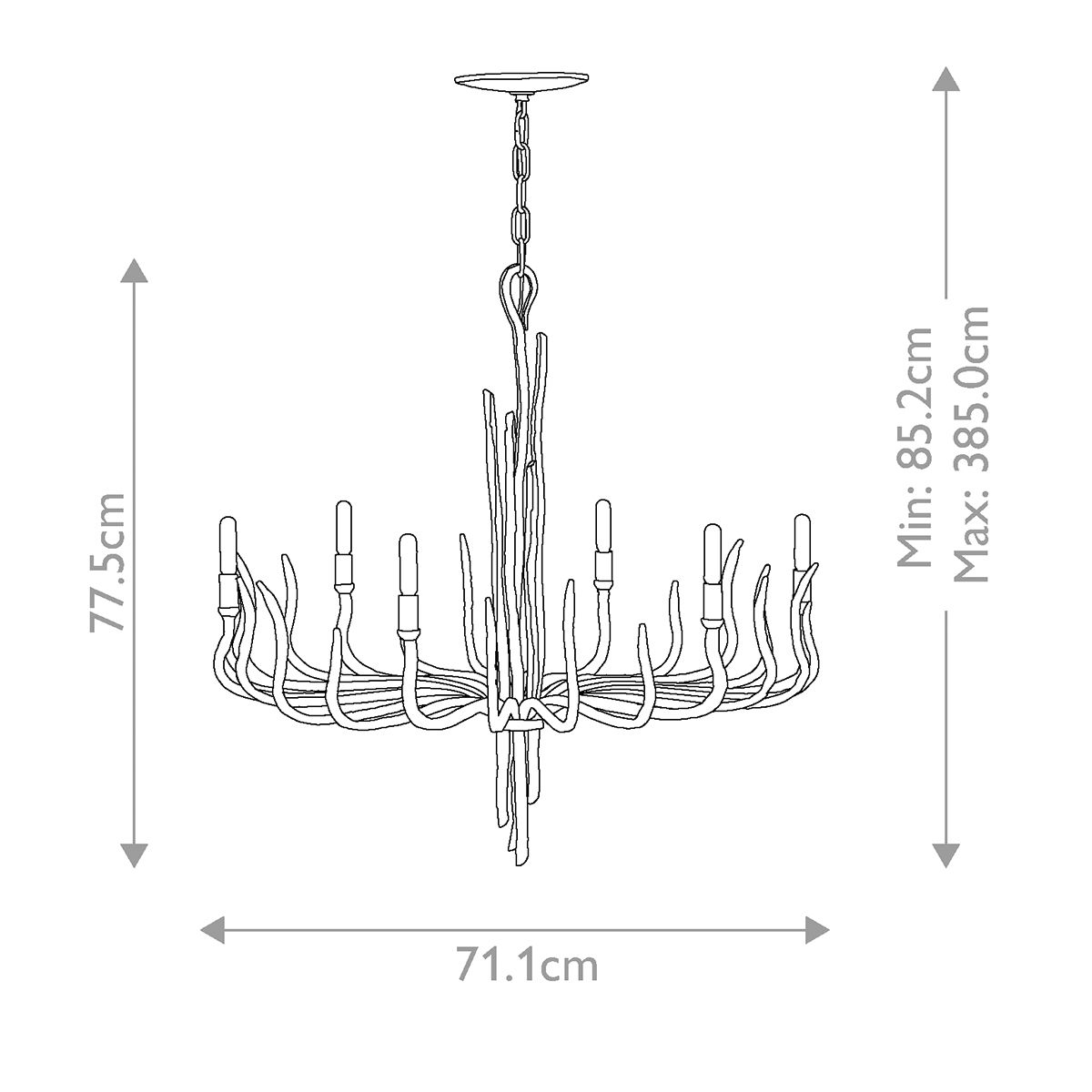 Spyre 6 Light Chandelier - Gold