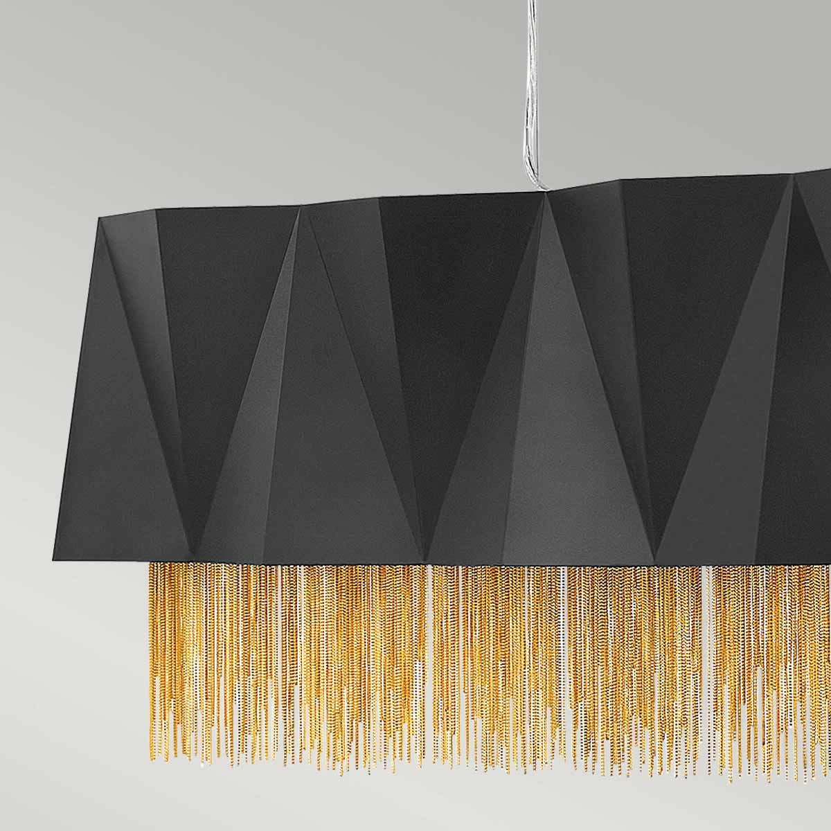 Sirena - Zuma 6 Light Pendant Light - Black & Gold