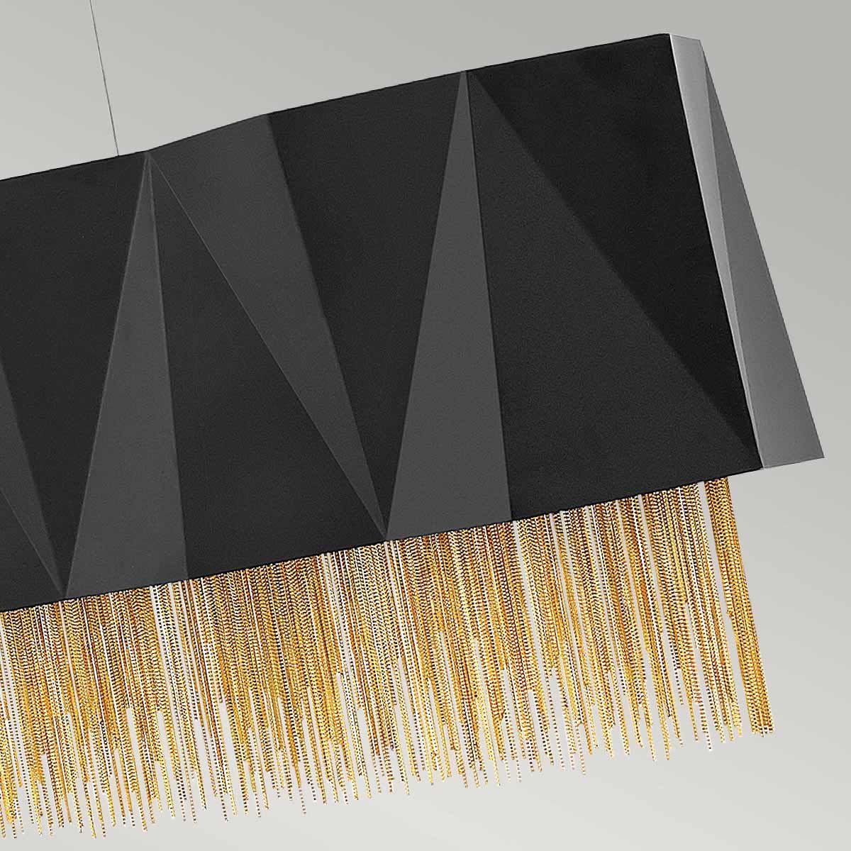 Sirena - Zuma 6 Light Pendant Light - Black & Gold