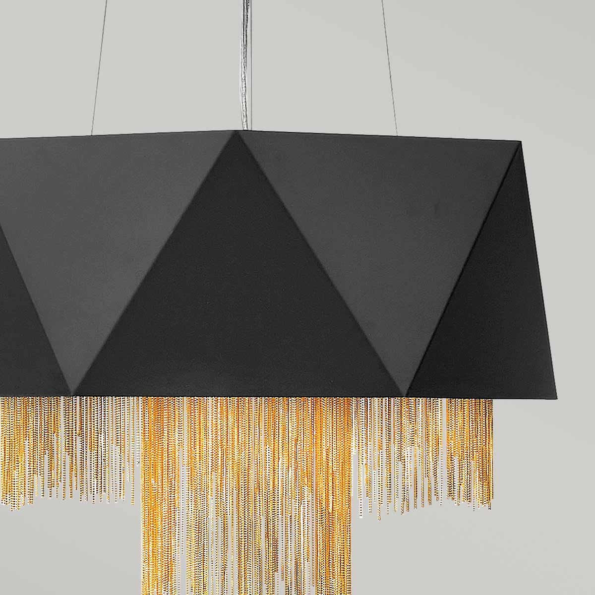Sirena - Zuma 6 Light Pendant Light - Black & Gold