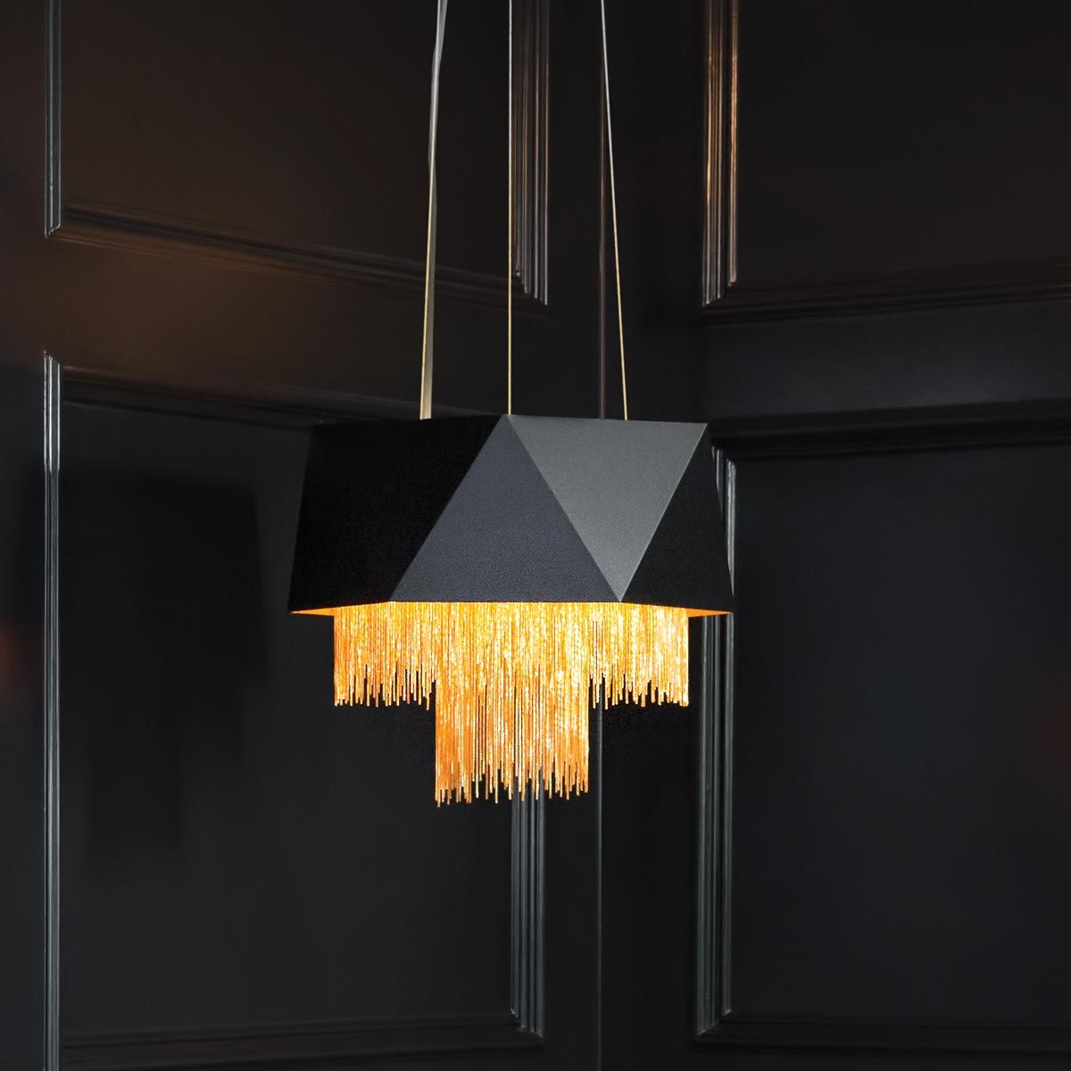 Sirena - Zuma 6 Light Pendant Light - Black & Gold
