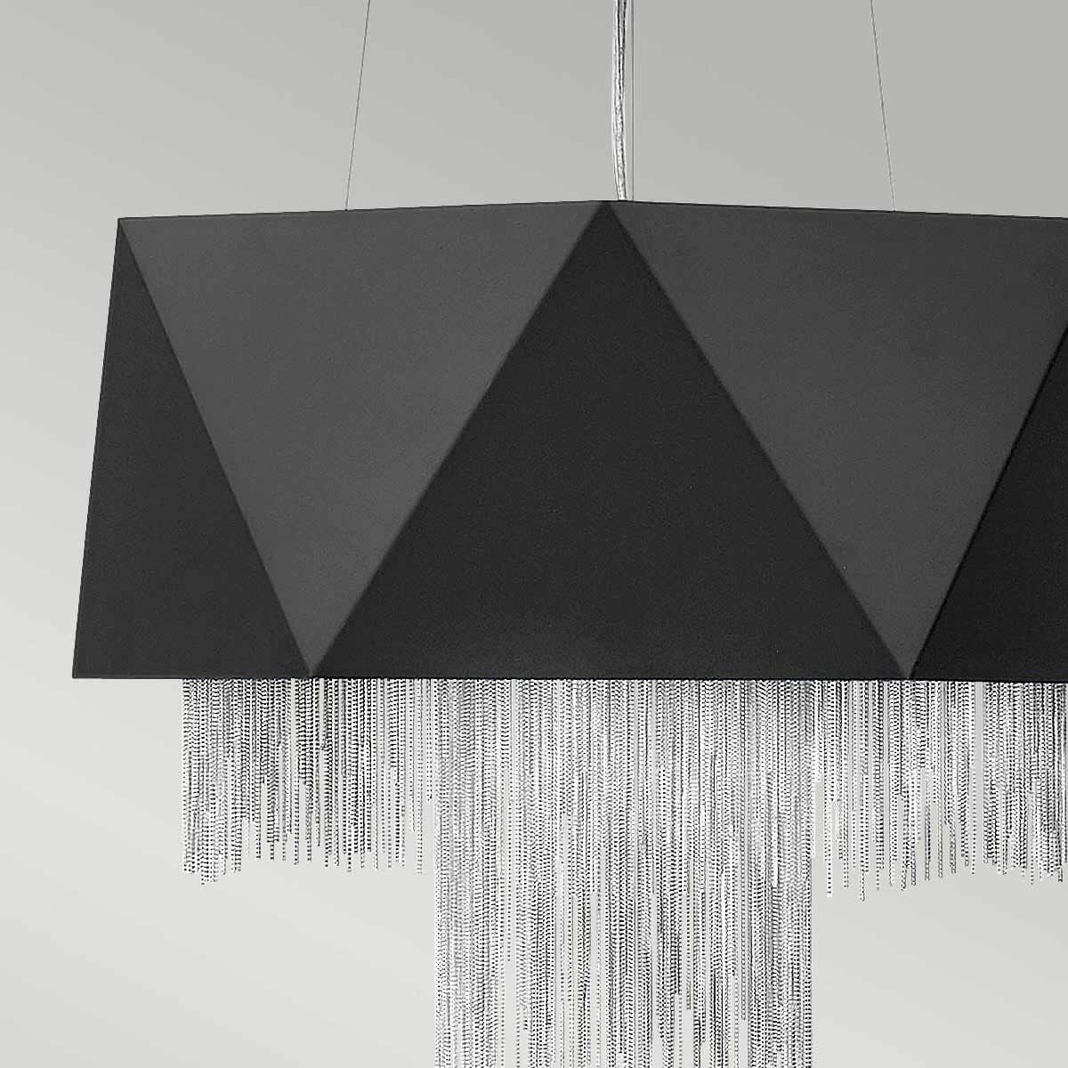 Sirena - Zuma 6 Light Pendant Light - Black & Silver