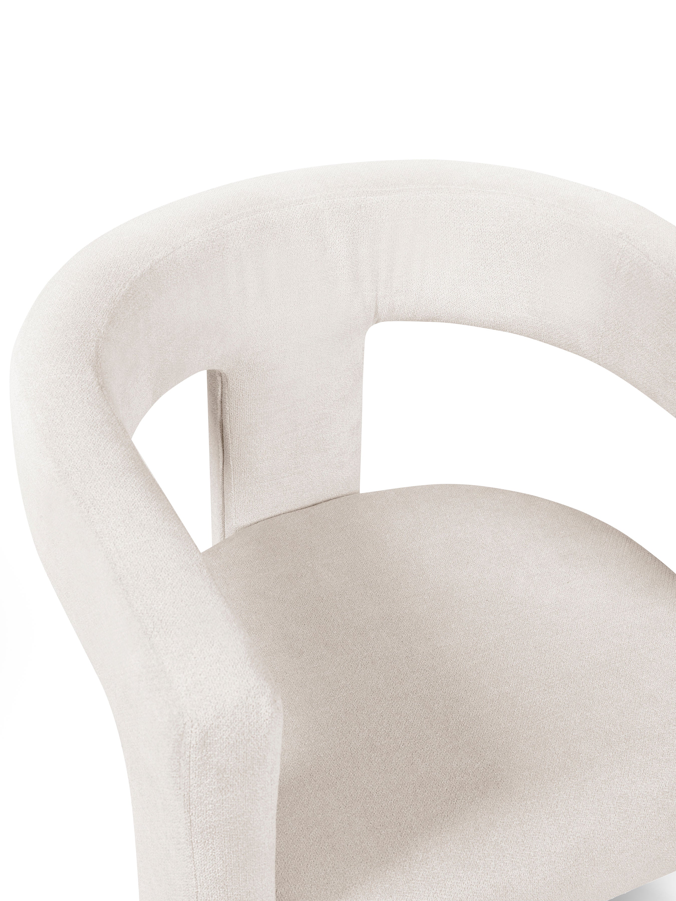Marnie Cream Chenille Tripod Dining Chair