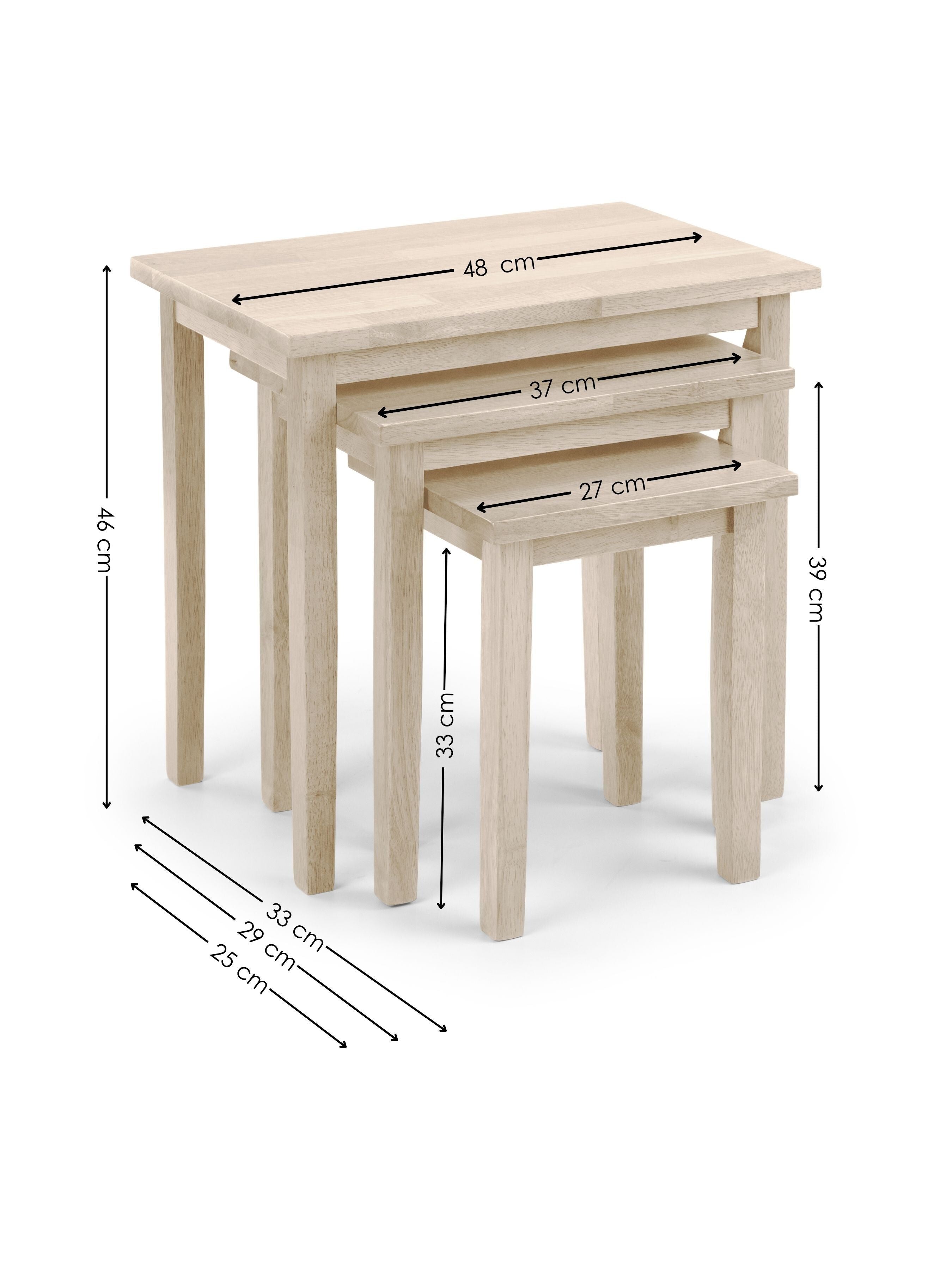 Milo Whitewash Wood Nest of Tables