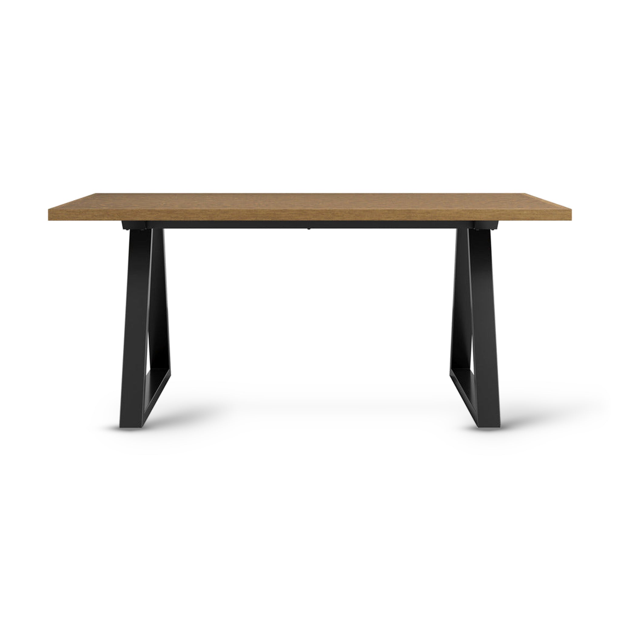 Hyde Black & Dark Whiskey Wood Herringbone Dining Table 180cm