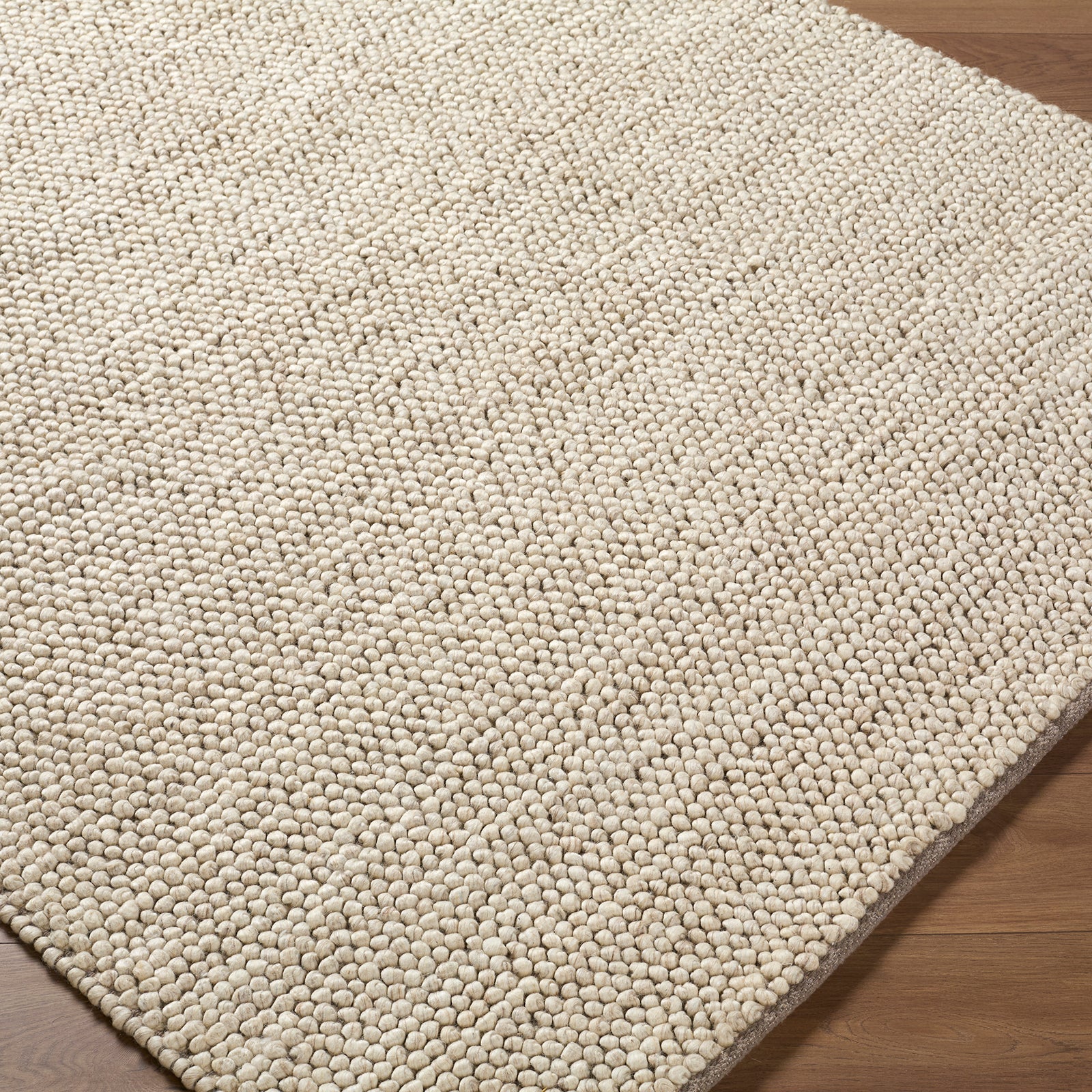 Hazar Global Wool Global Beige & Ivory Polyester Rug 183x275cm - corner detail