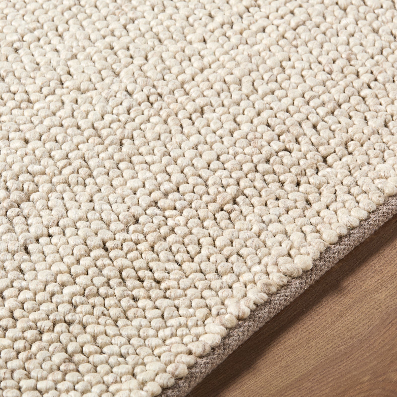 Hazar Global Wool Global Beige & Ivory Polyester Rug 183x275cm - texture detail