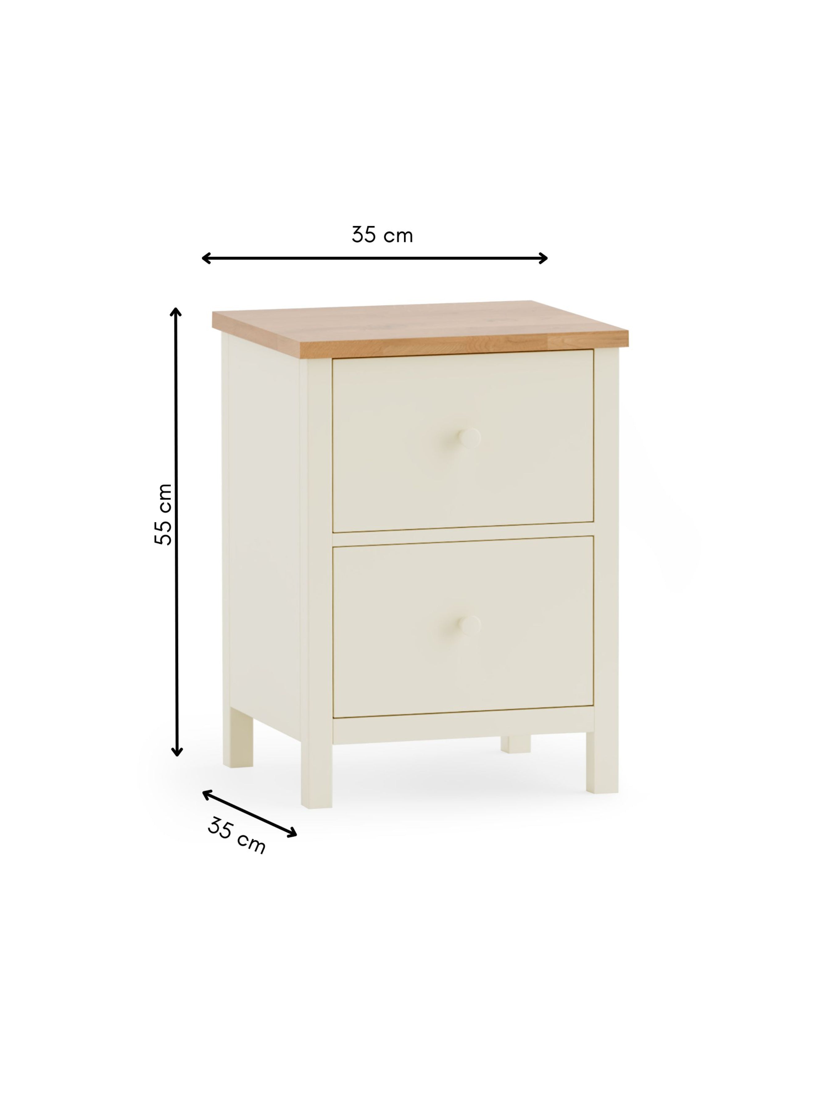 Osborne Solid Oak Wood Ivory Bedside Table | 1 Drawer