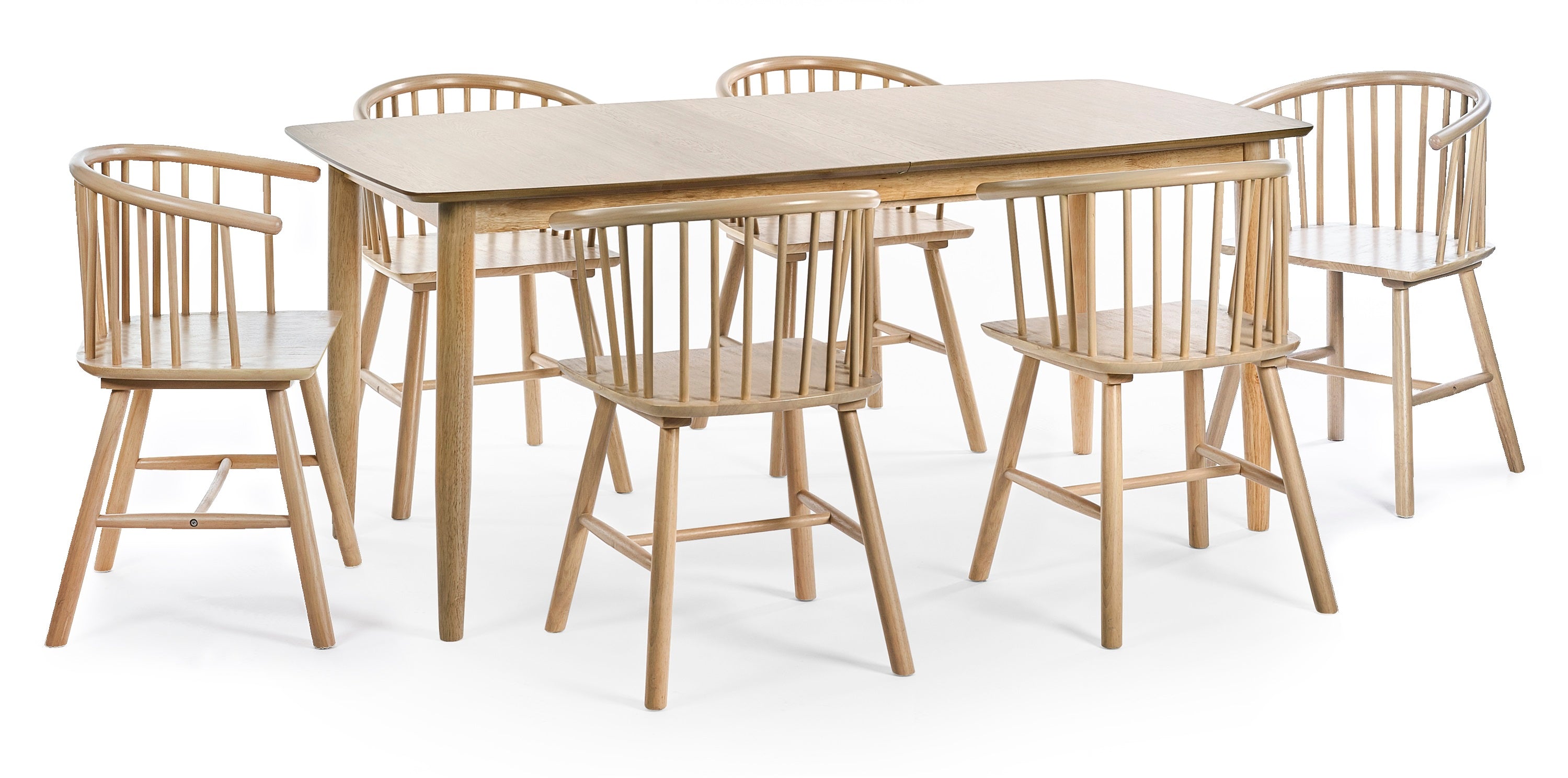 Set of 2 Buckhurst Oak Wood Curved Dining Chairs