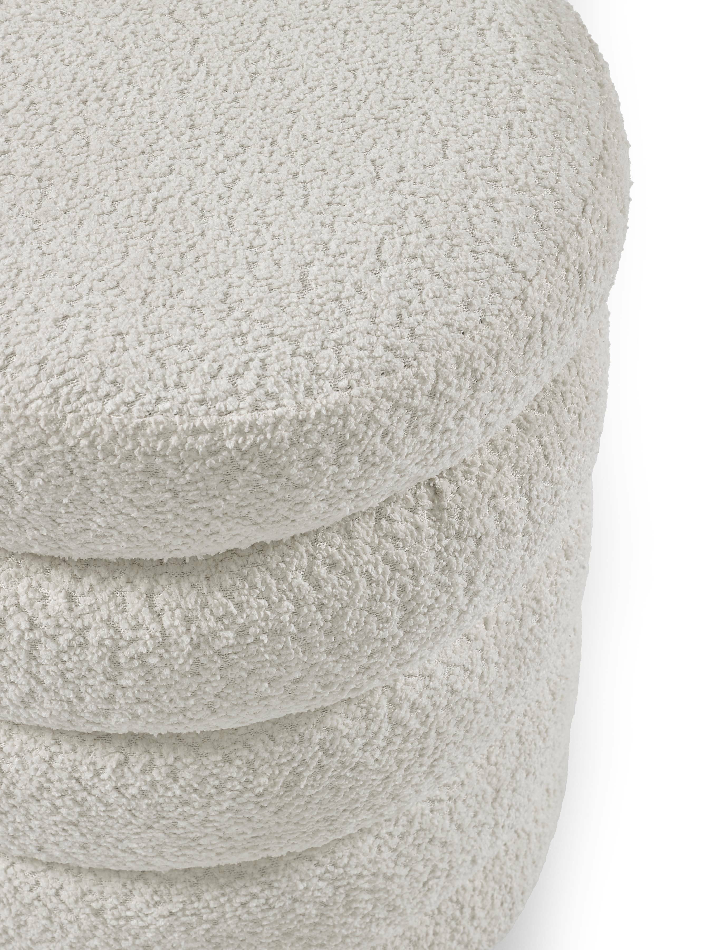 Alana Ivory Boucle Storage Pouffe