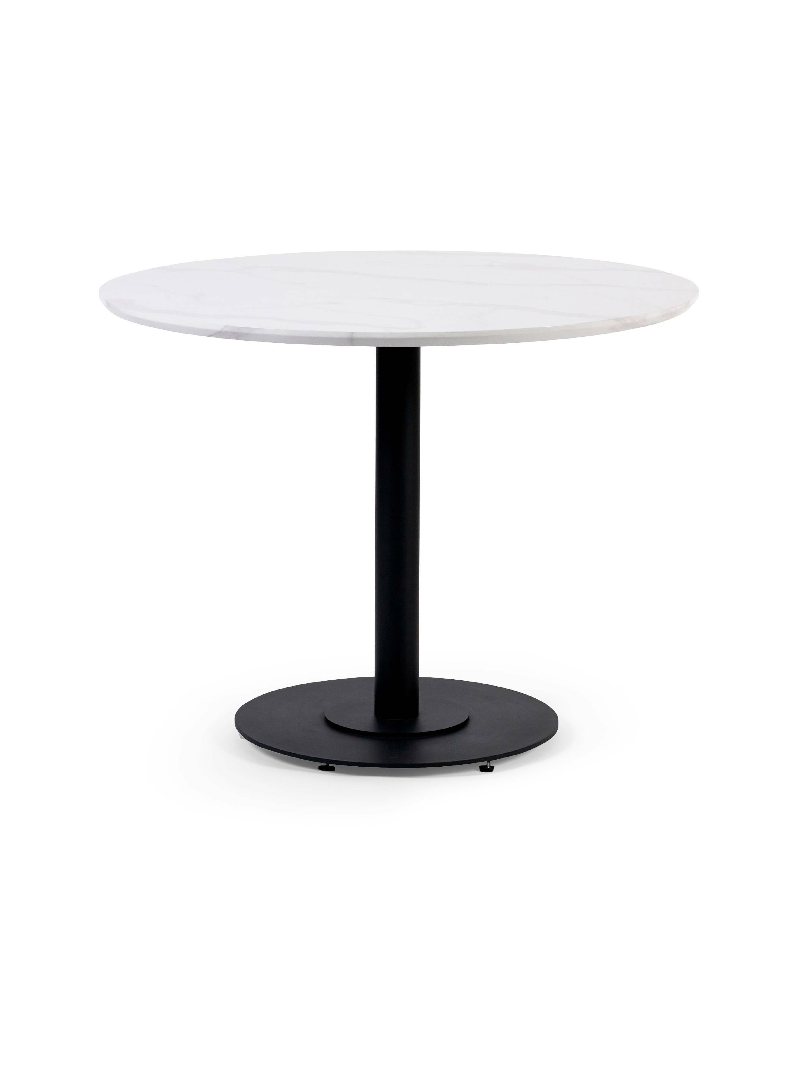 Romano White Marble Effect Round Dining Table 100cm