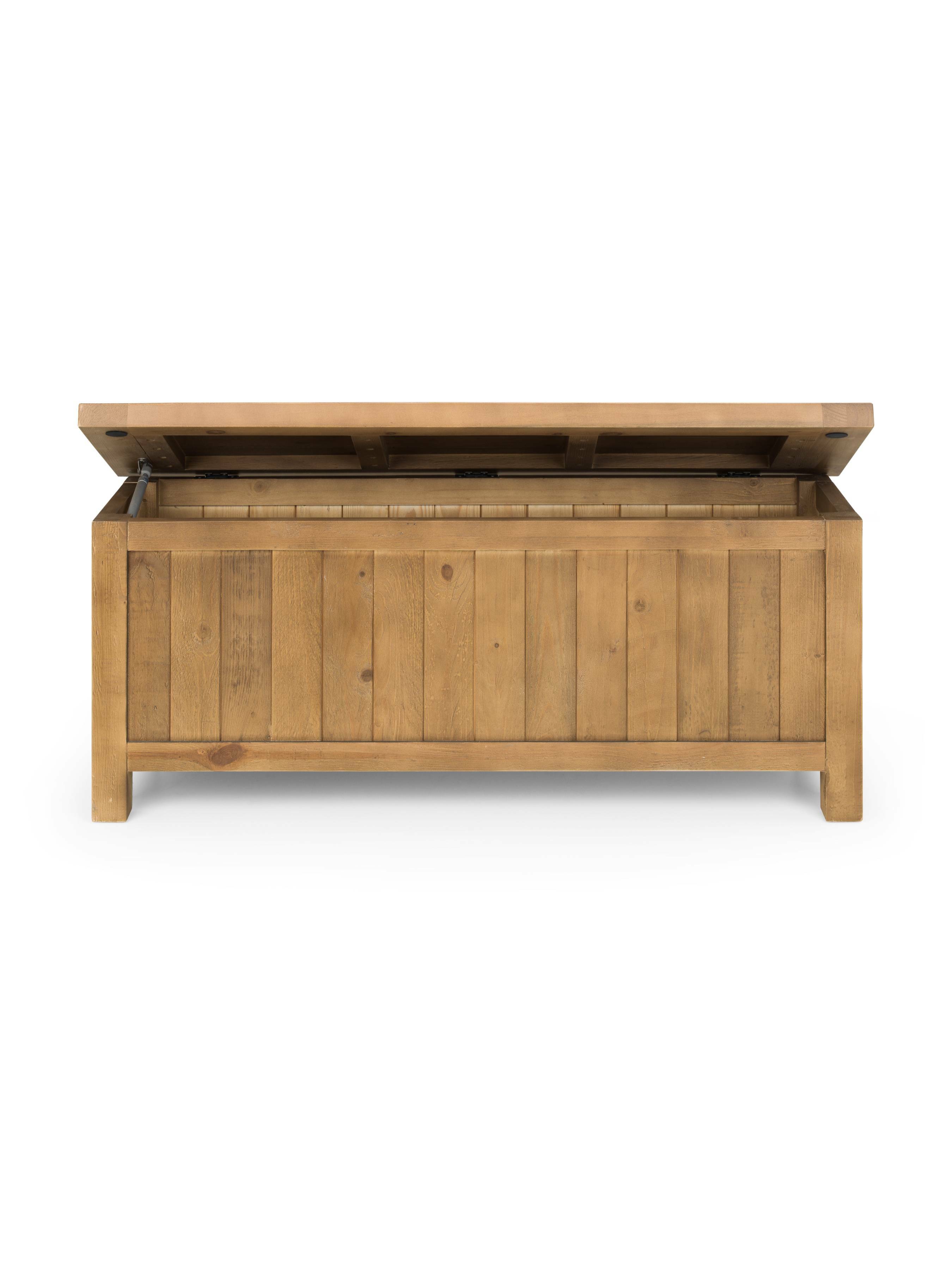 Maple Natural Pine Wood Storage Bench
