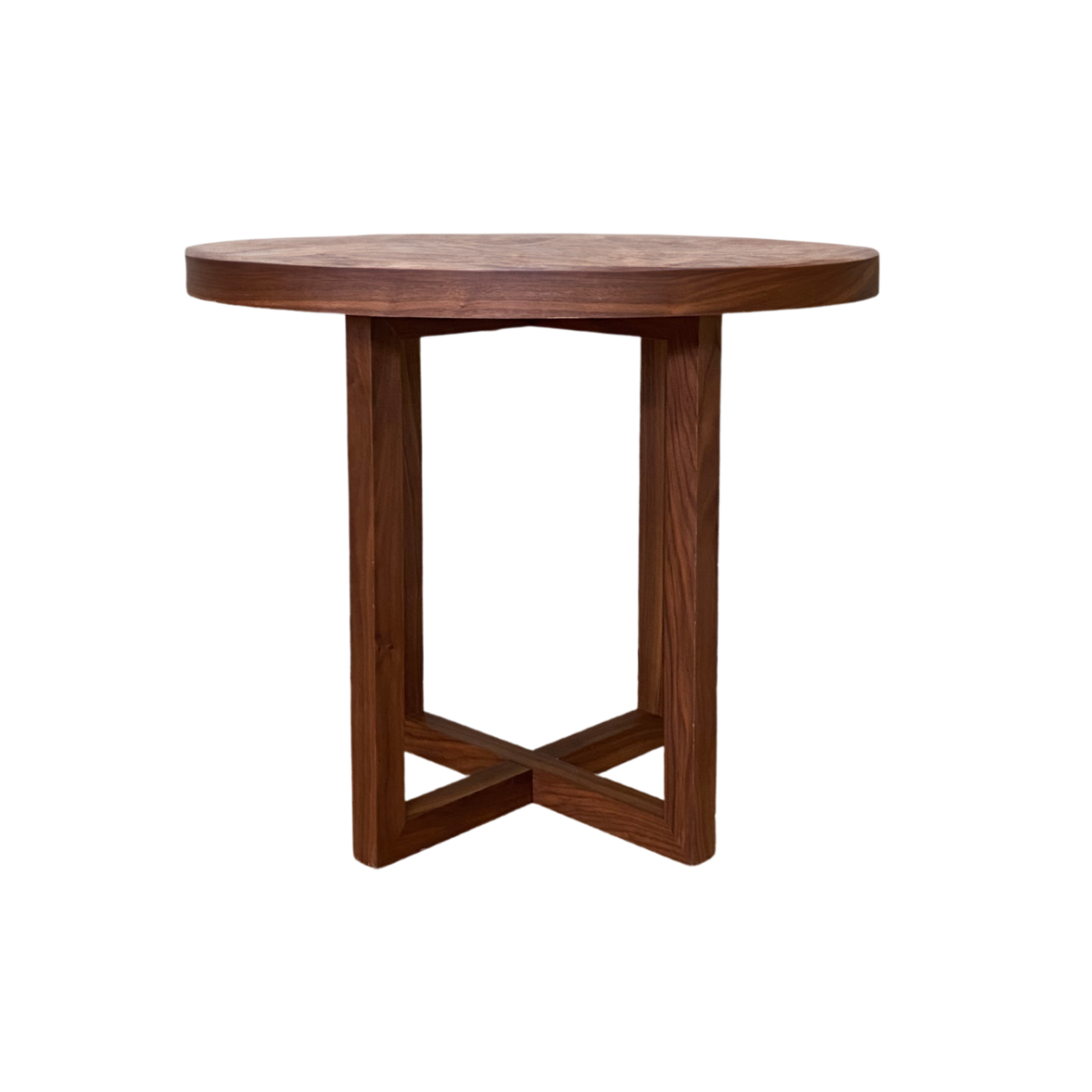Iris Walnut Brown Wood Round Dining Table