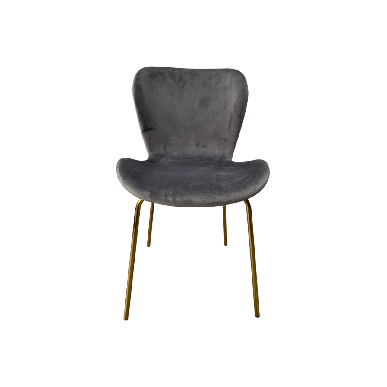 Set of 2 Jasmine Dark Grey Velvet & Gold Dining Chairs