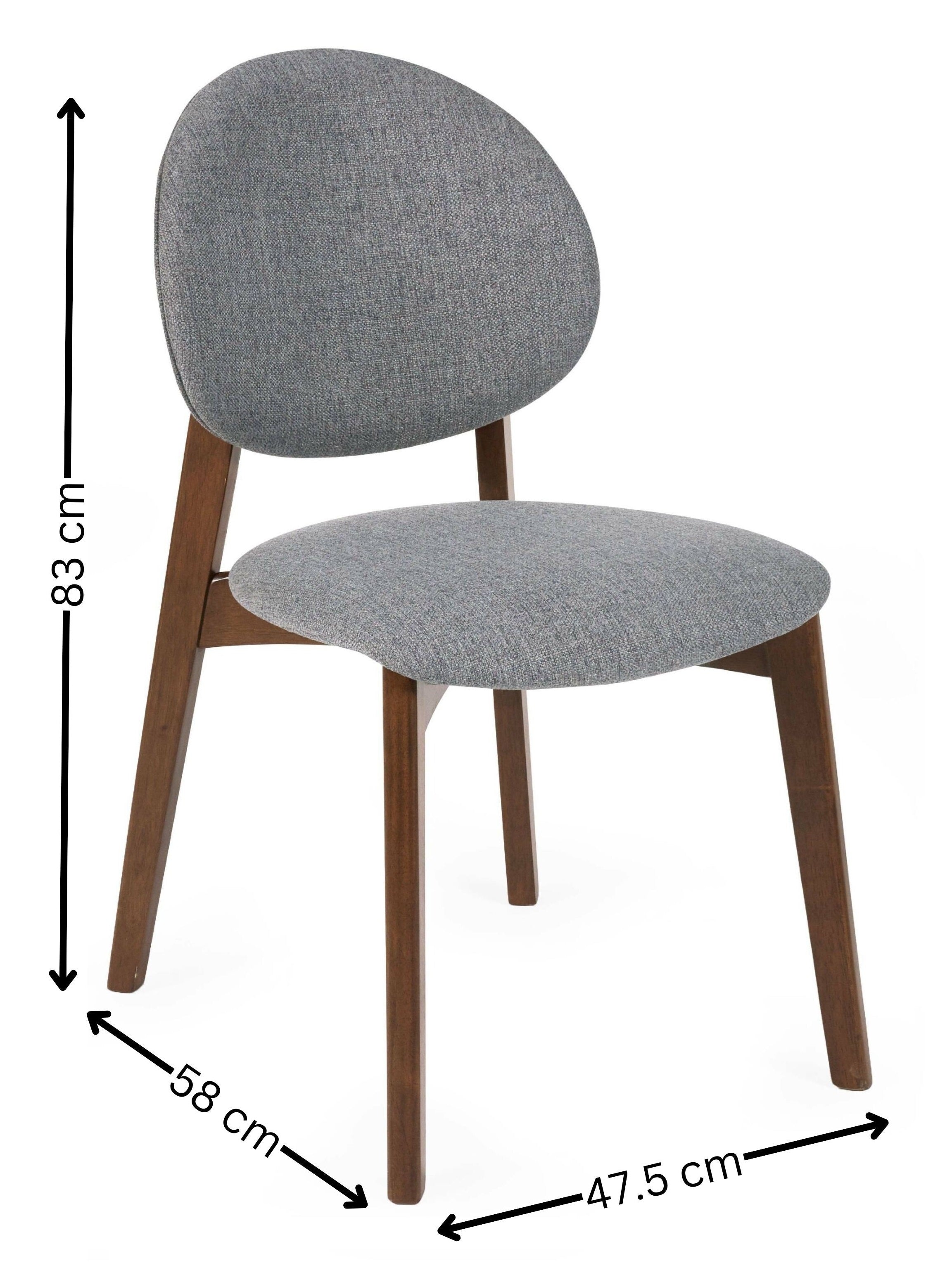 Set of 2 Bodhi Walnut & Grey Dining Chairs