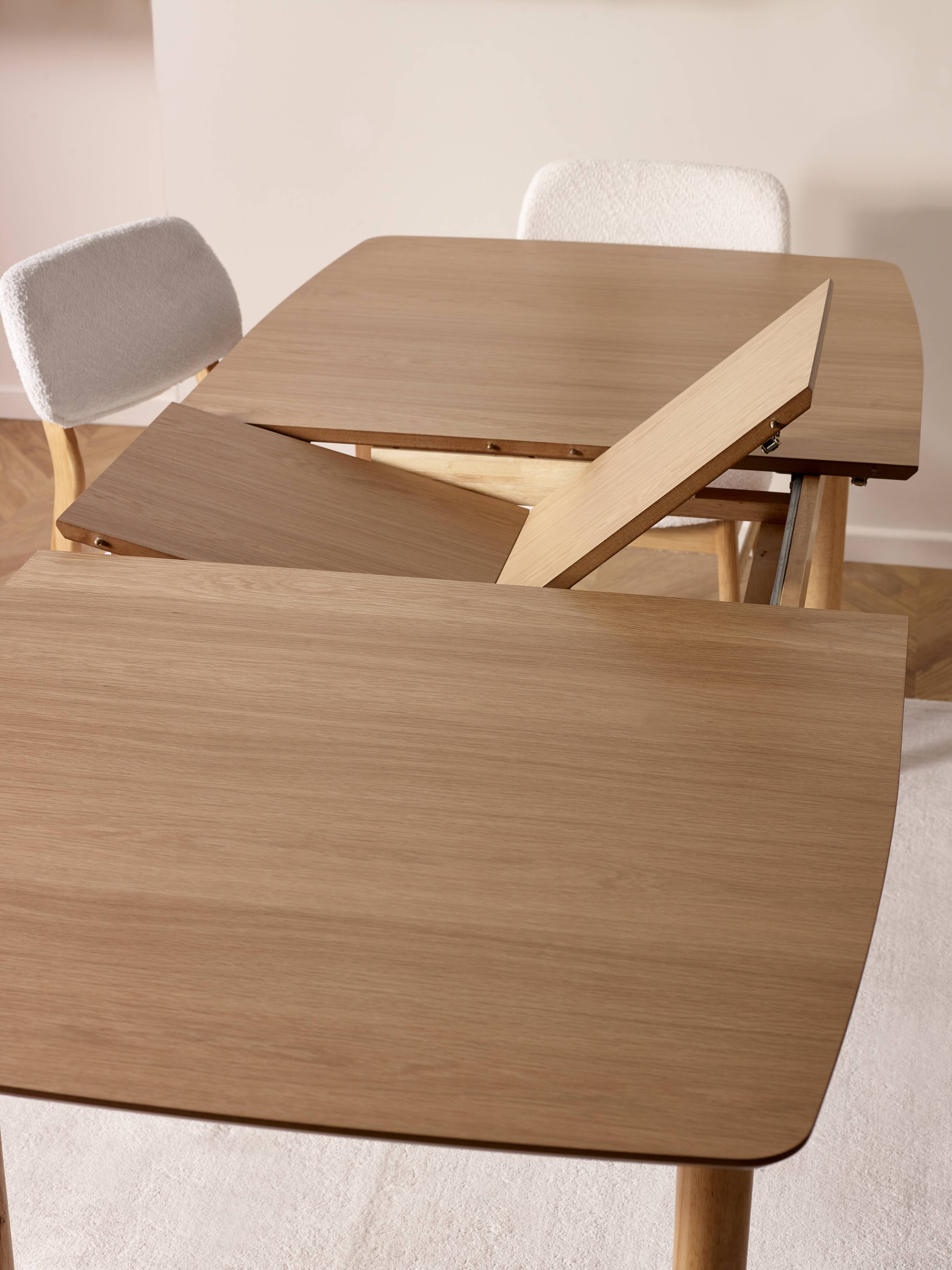 Livingston Natural Oak Wood Extending Dining Table | 4-6 Seater