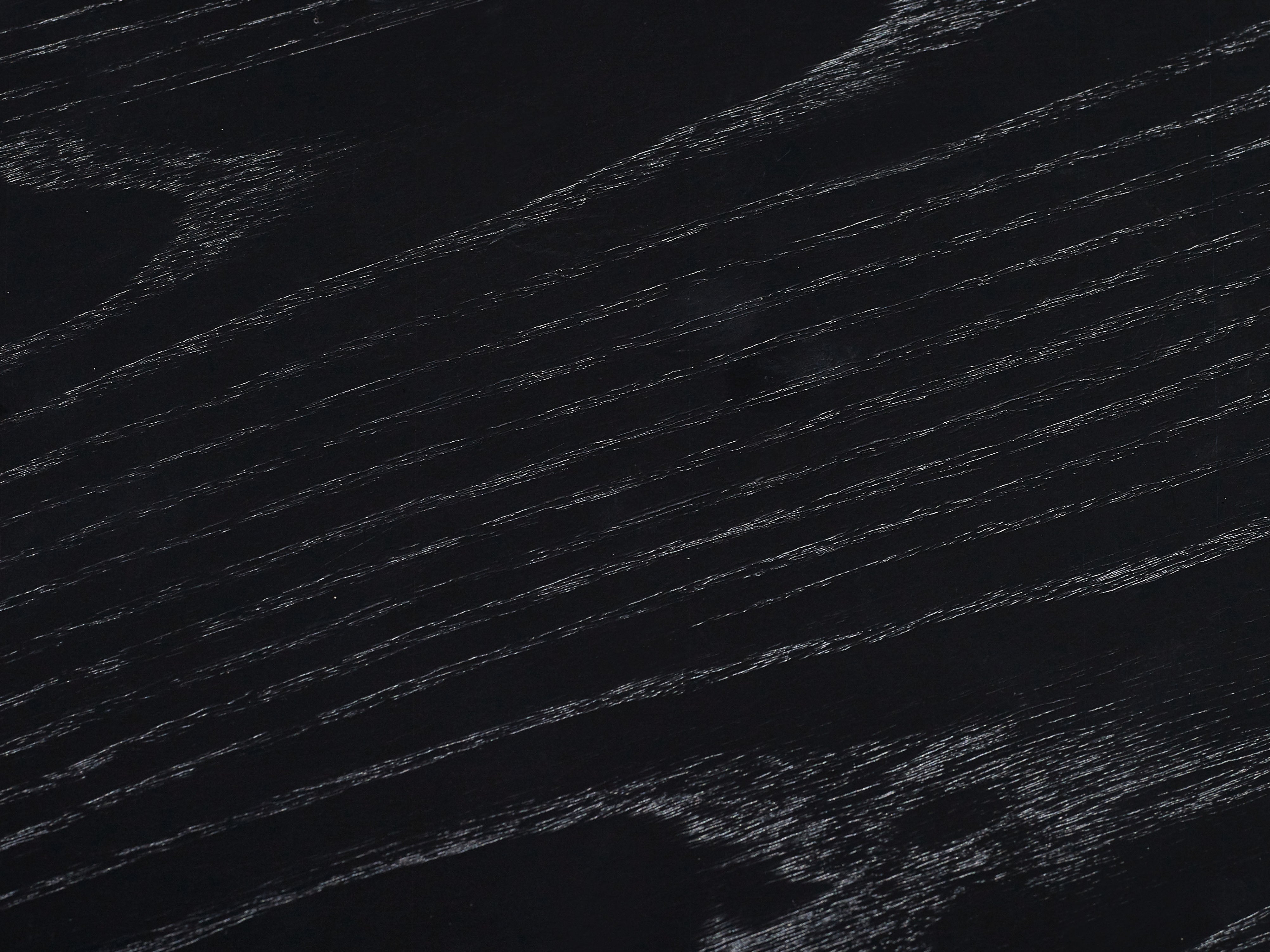 Como Fluted Black Wood Pedestal Side Table