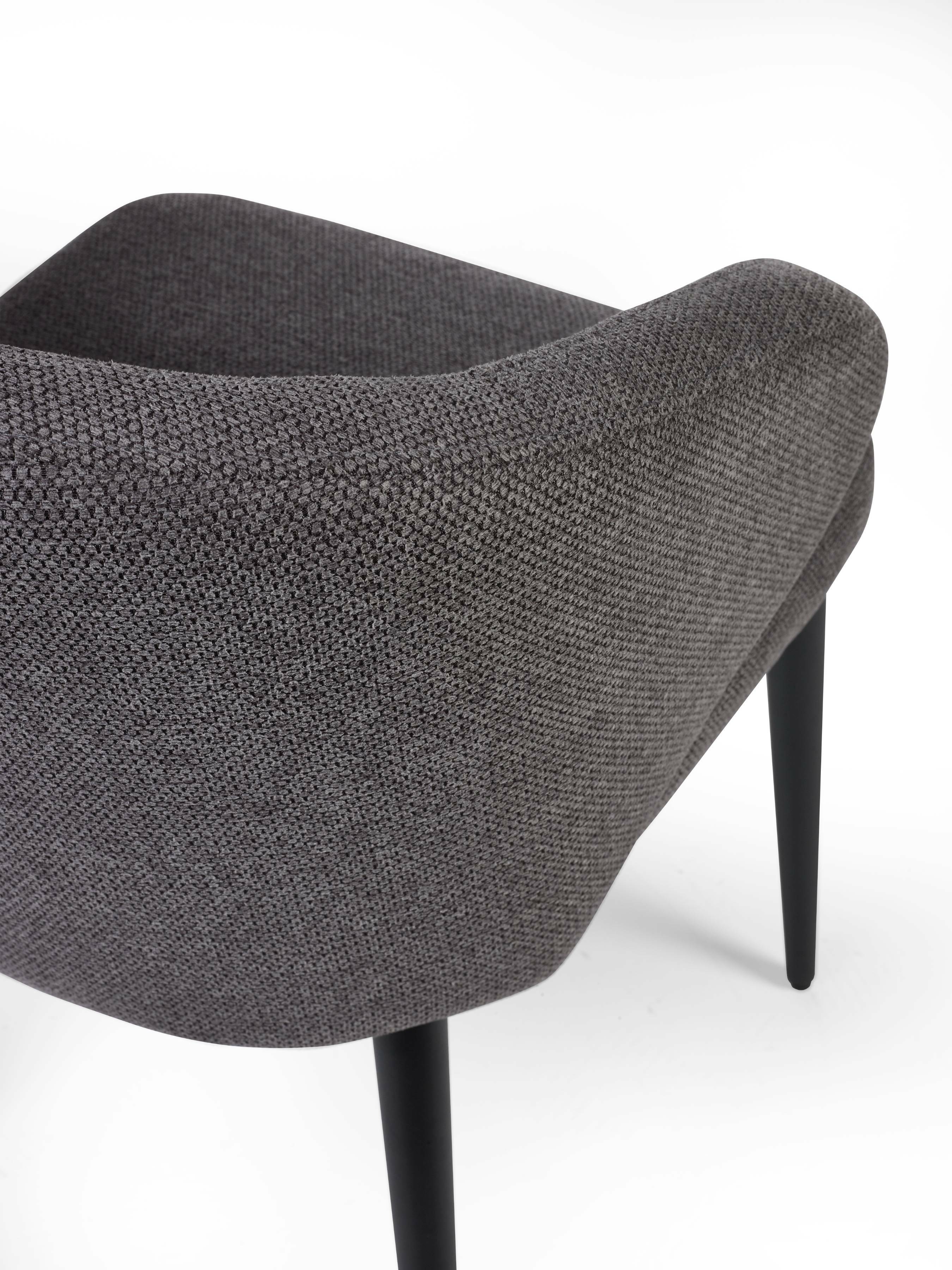 Set of 2 Anders Mid Grey Curved Dining Chairs