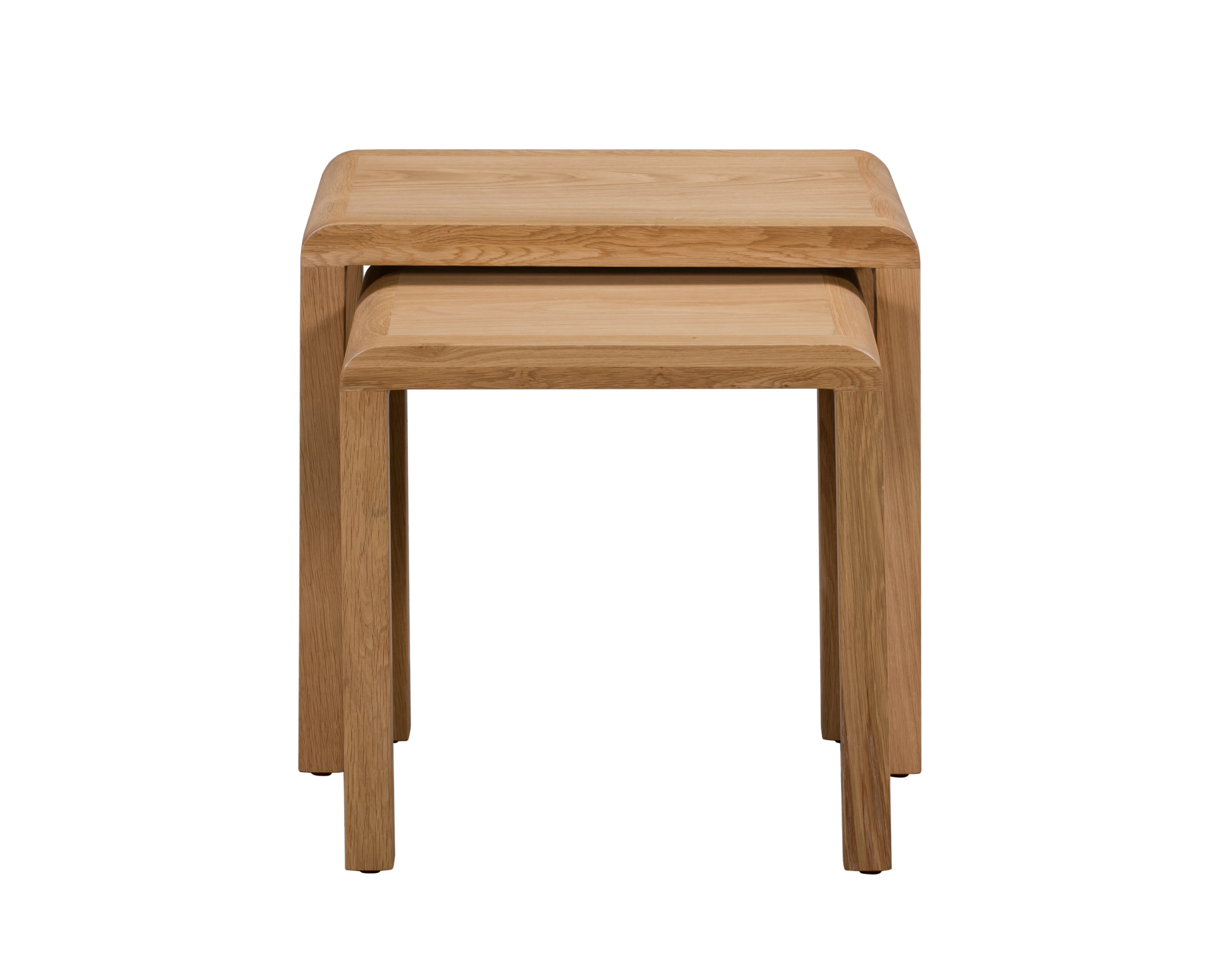 Curve Natural Oak Wood Side Tables Nest
