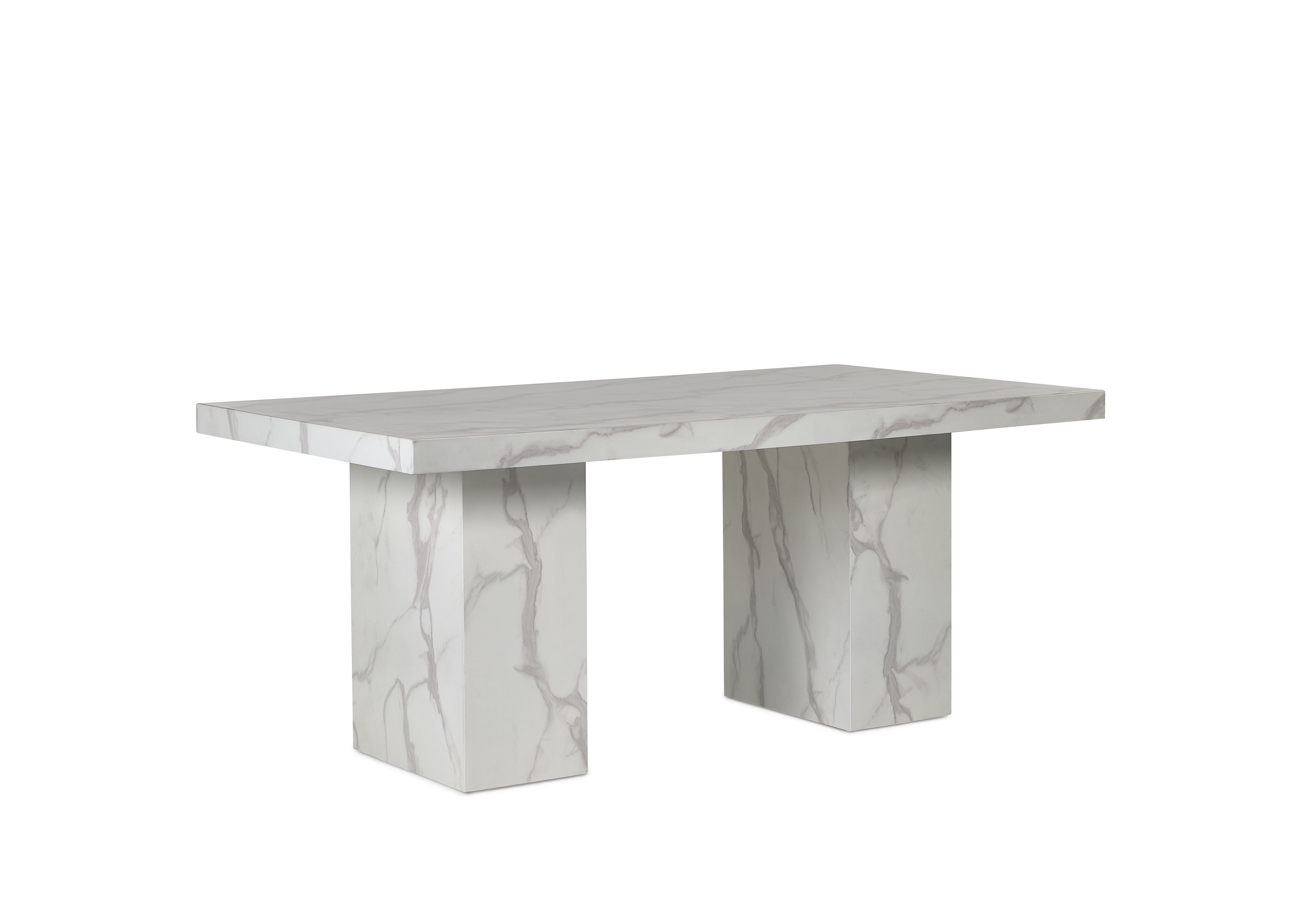 Kiso White Marble Effect Rectangle Dining Table | 6-8 Seater