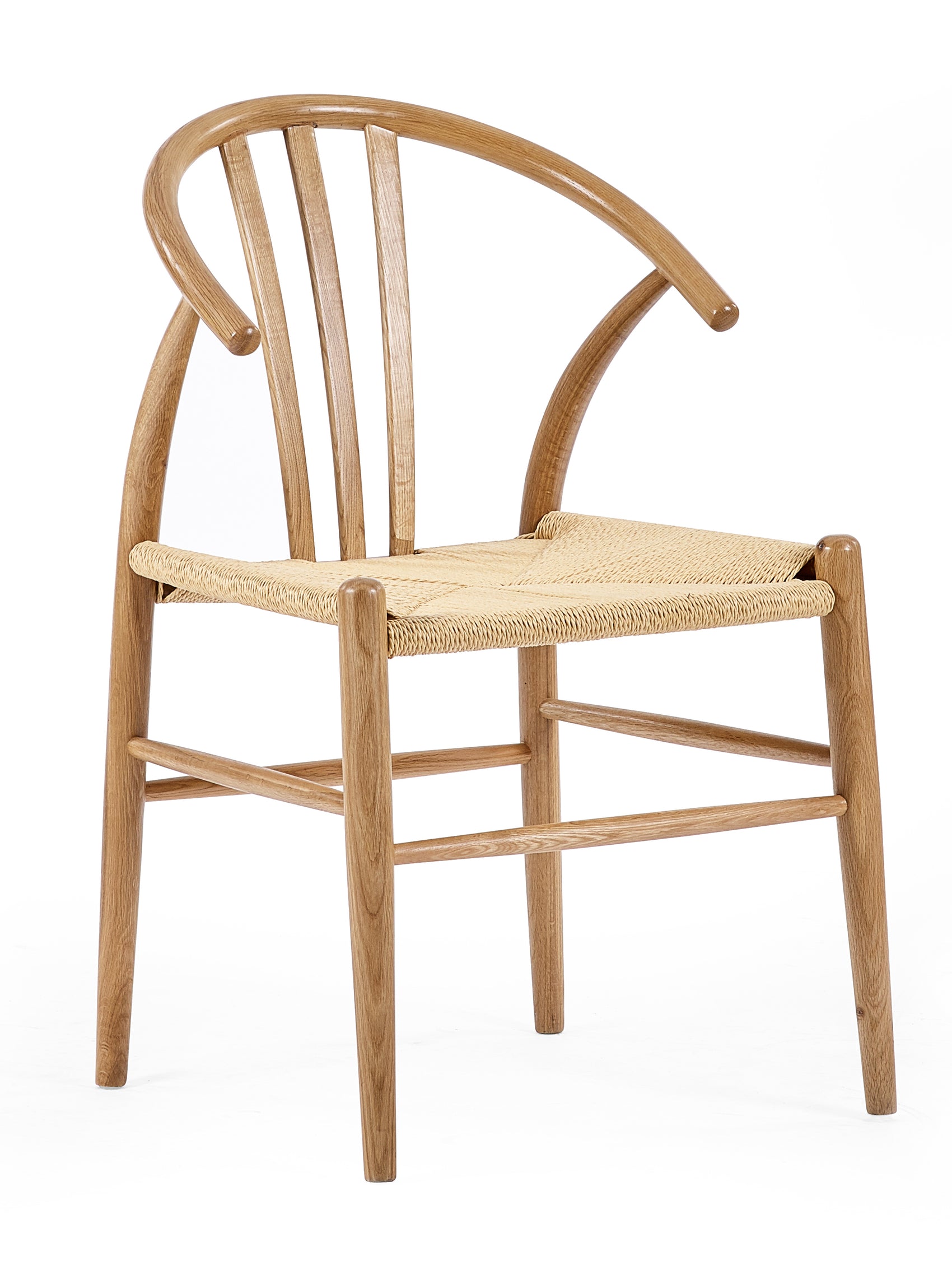 Set of 2 Drayton Natural Oak Wood Curved Dining Chairs