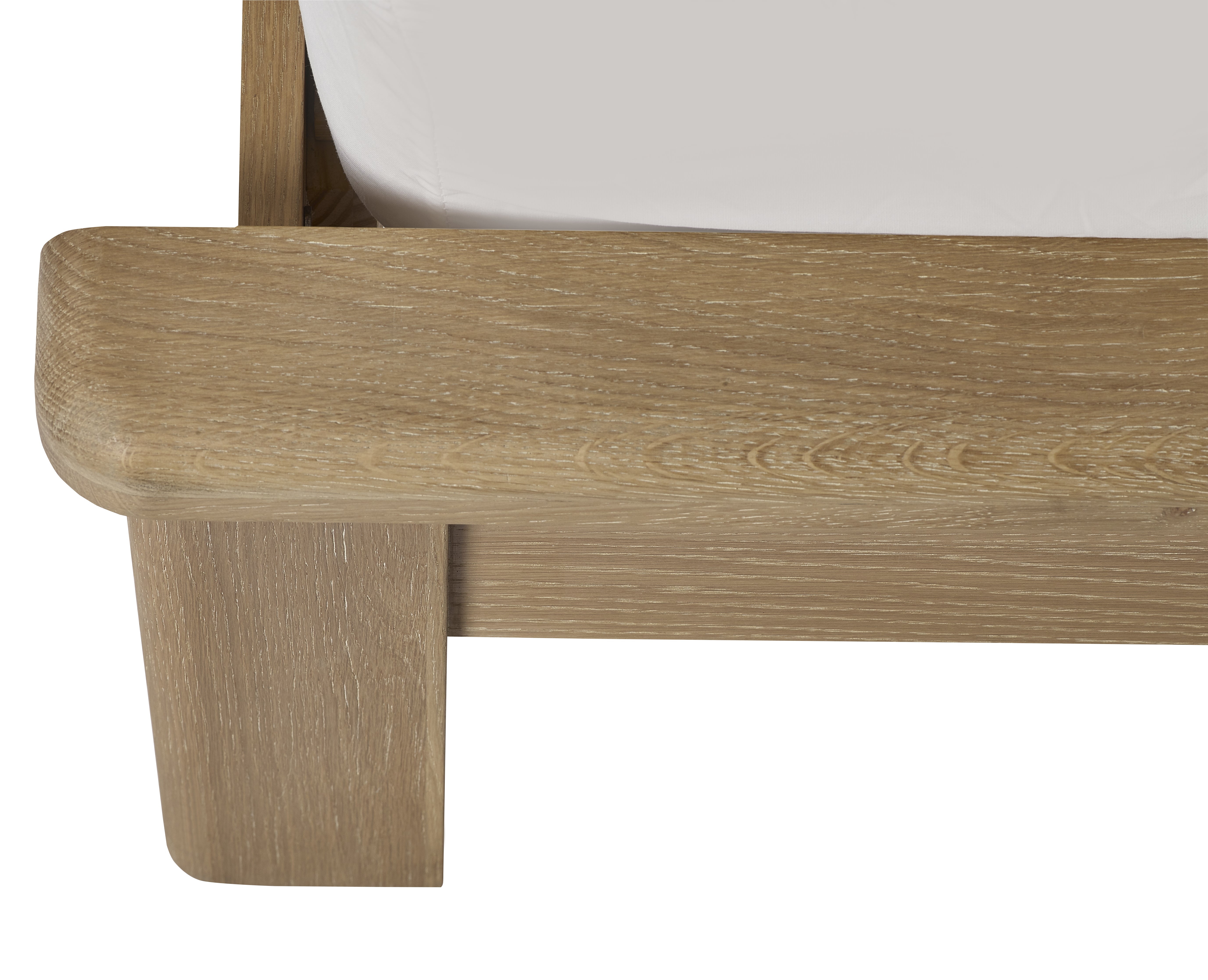 Cayden Limed Oak Wood Double Bed