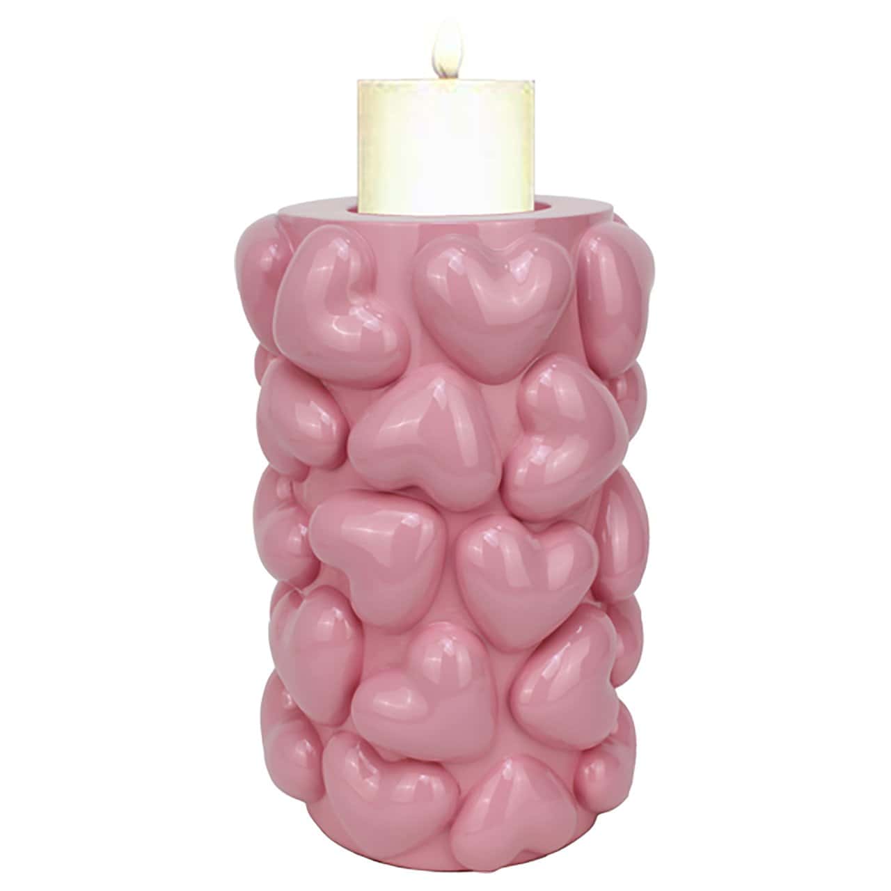 Candle holder Emel hearts small (Pink)