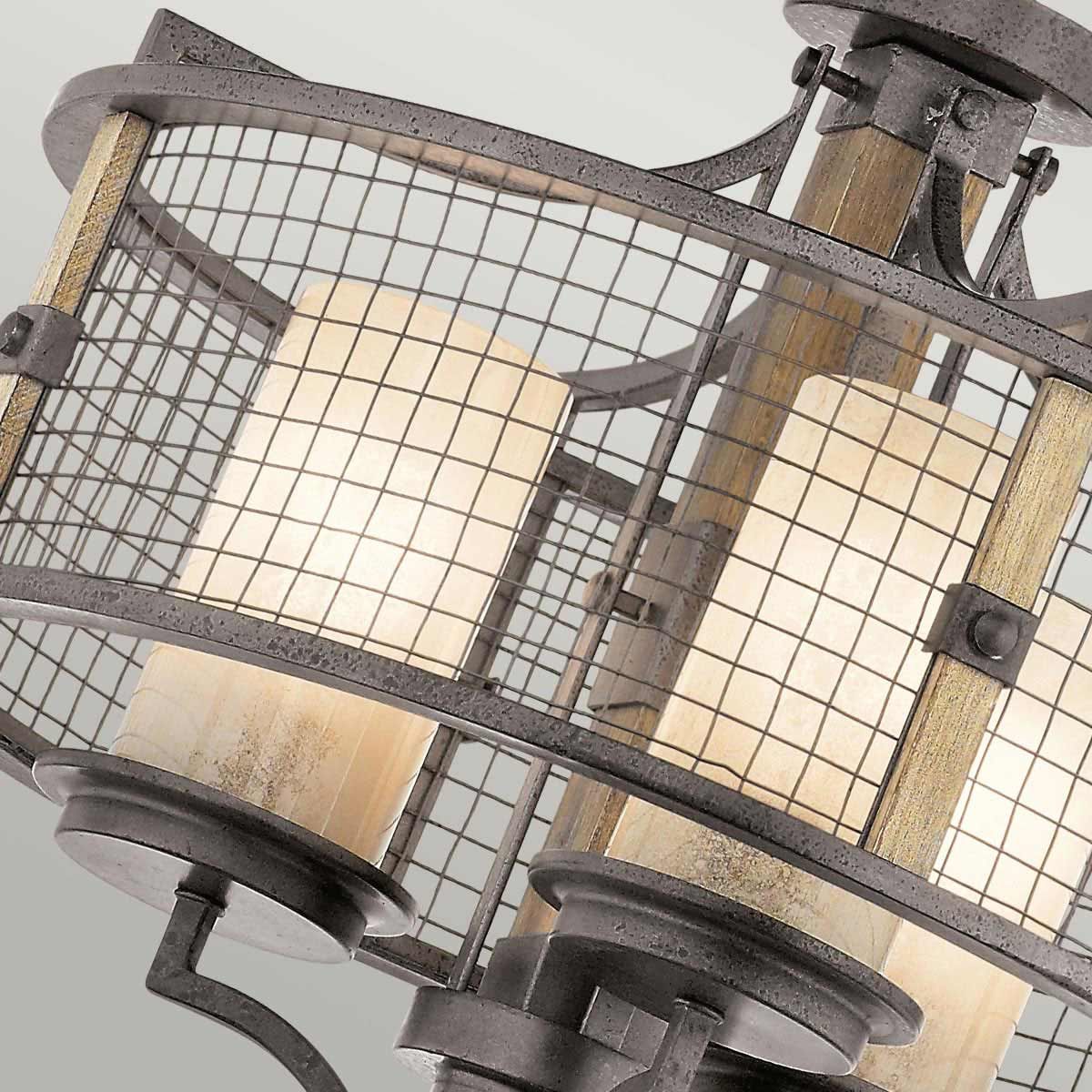 Hailey Iron Mesh Triple Duo-Mount Chandelier