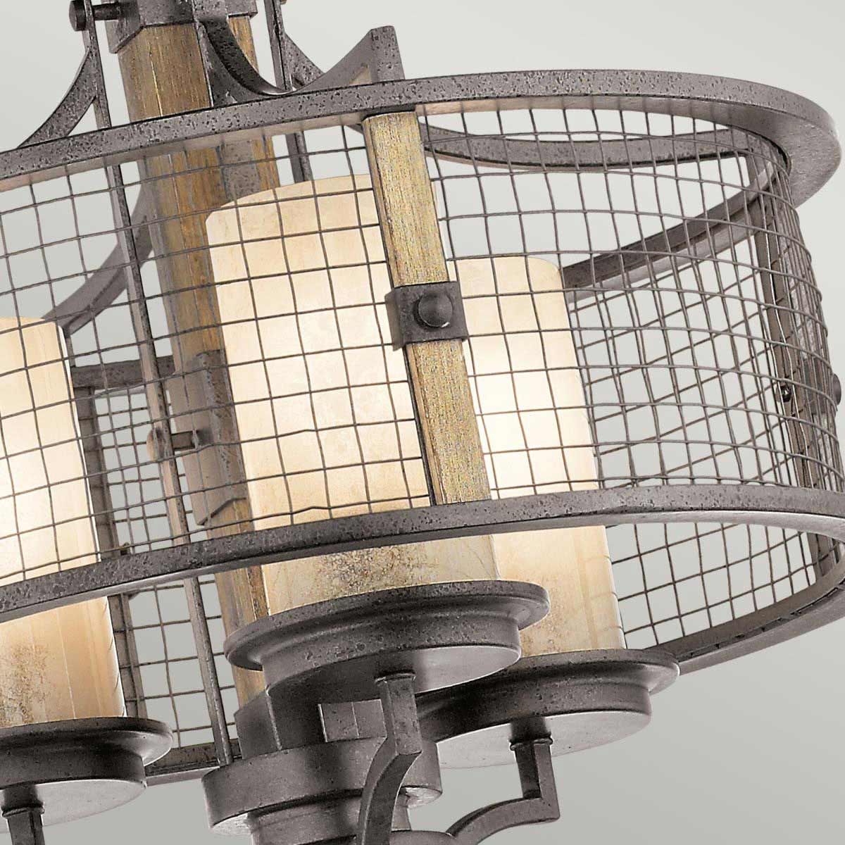Hailey Iron Mesh Triple Duo-Mount Chandelier