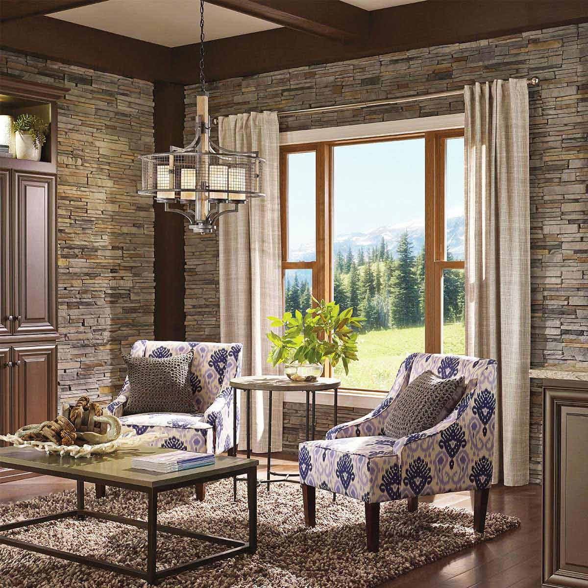Hailey Iron Mesh Triple Duo-Mount Chandelier