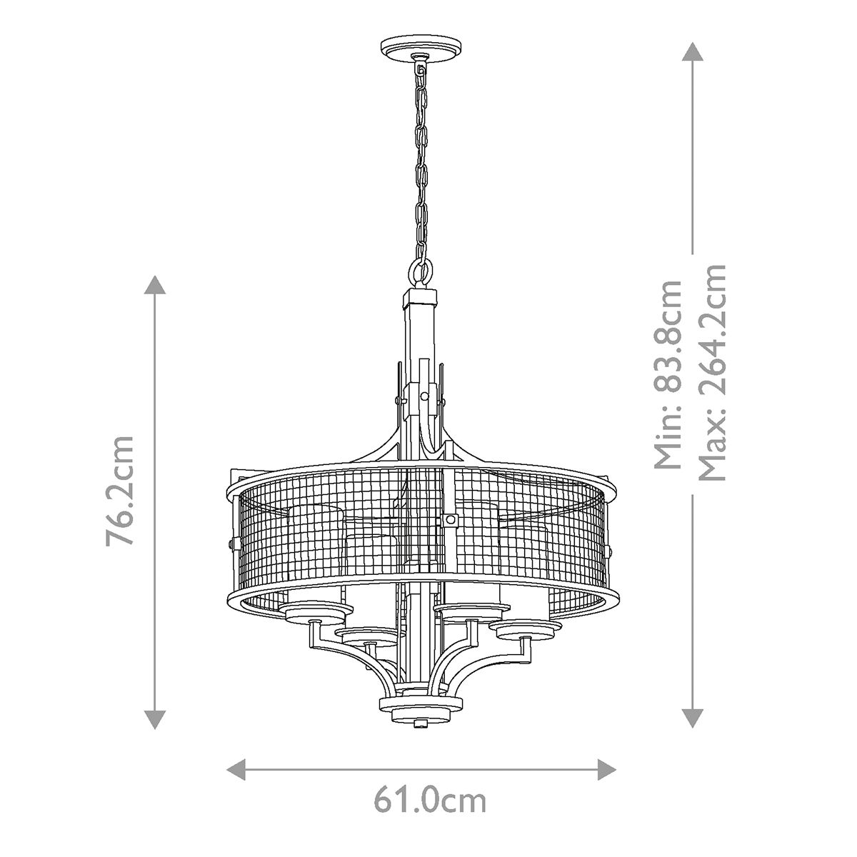 Hailey Iron Mesh 4 Light Chandelier