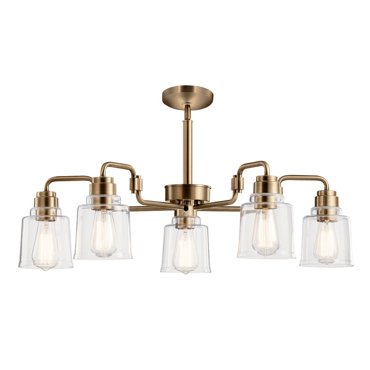 Elara 5 Light Chandelier - Brass