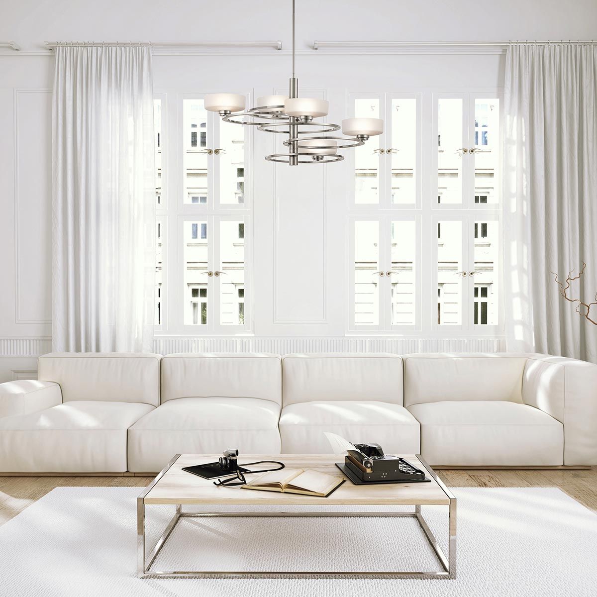 Oliveto 5 Light Chandelier - Pewter