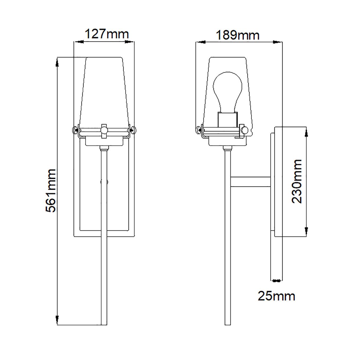 Cagney Single Wall Light - Chrome