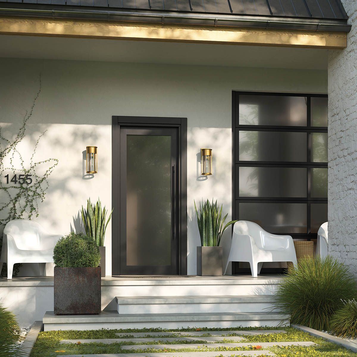Oldfield Single Medium Wall Lantern - Brass