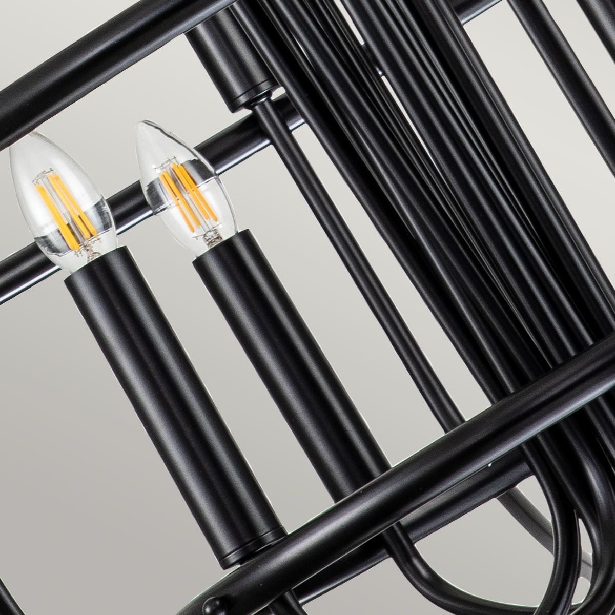 Downton  12 Light Chandelier - Black