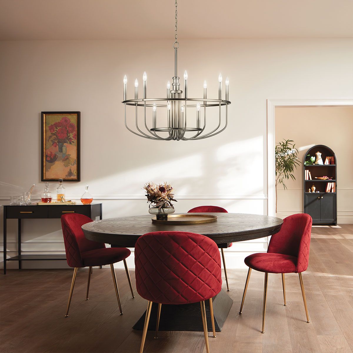 Downton  12 Light Chandelier - Nickel