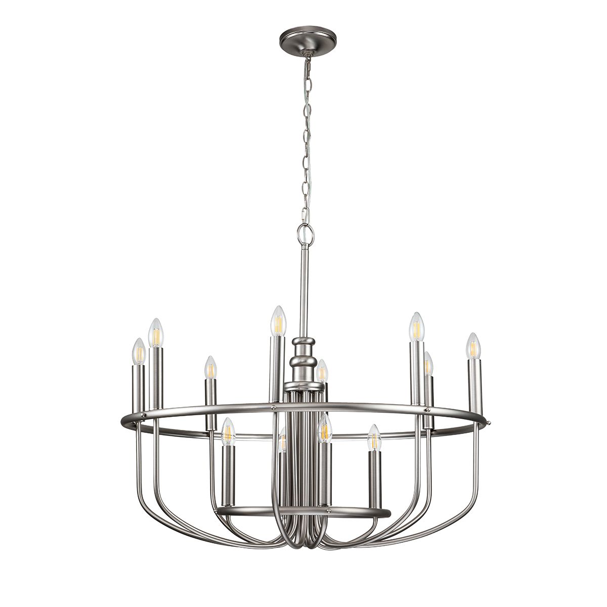 Downton  12 Light Chandelier - Nickel