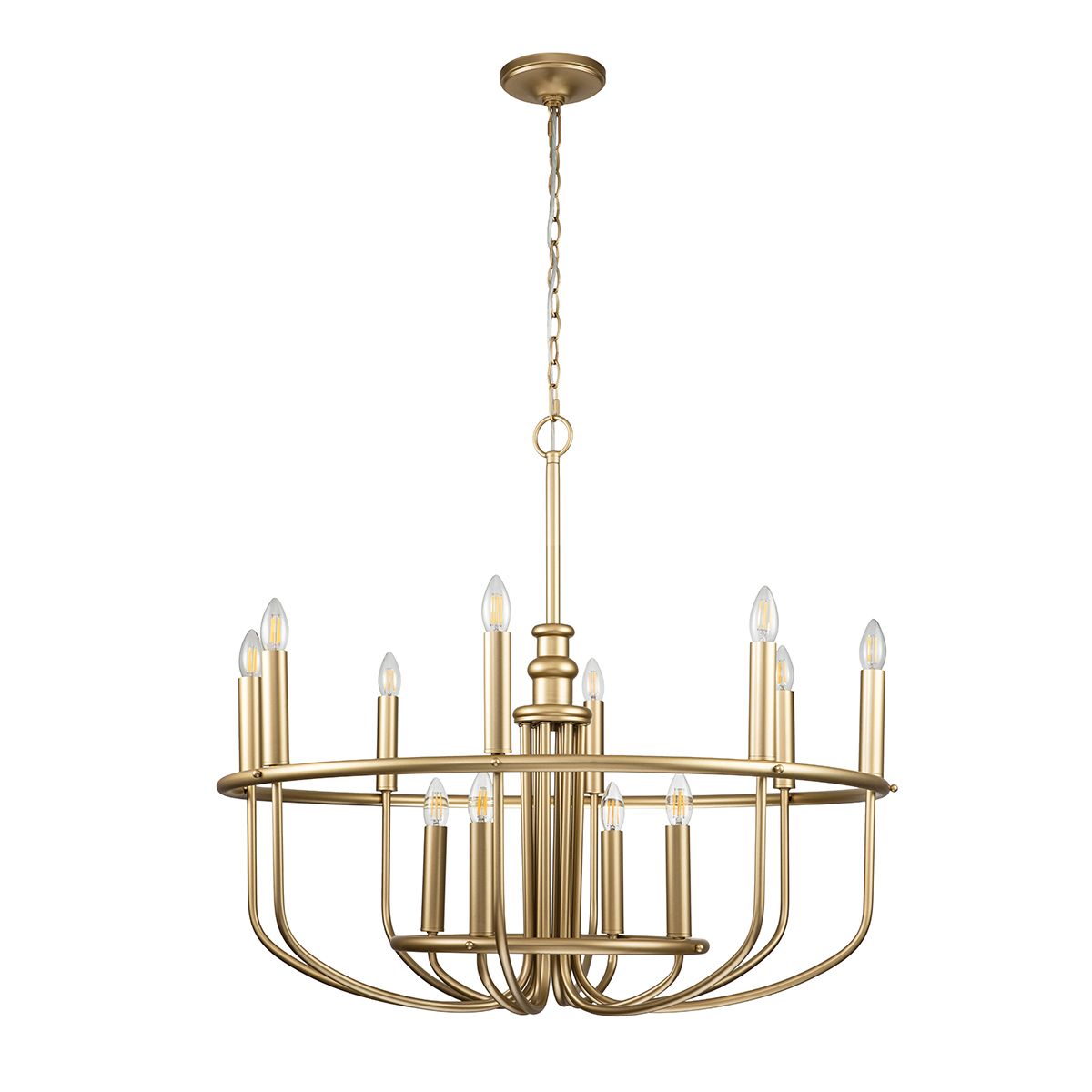 Downton  12 Light Chandelier - Brass
