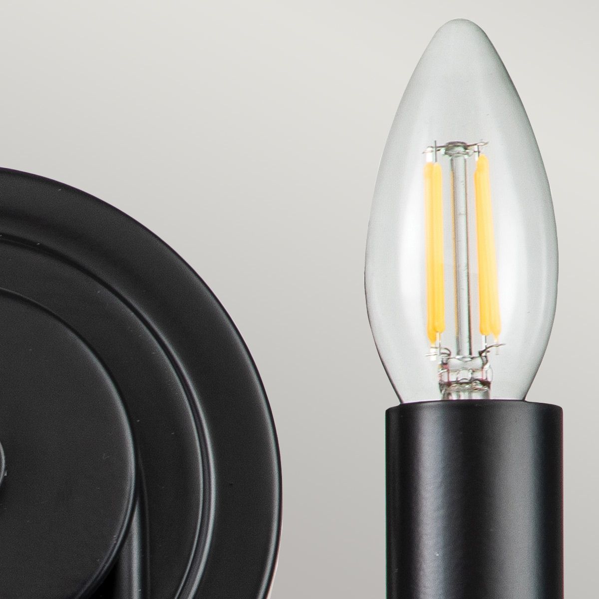 Downton 2lt Wall light - Black