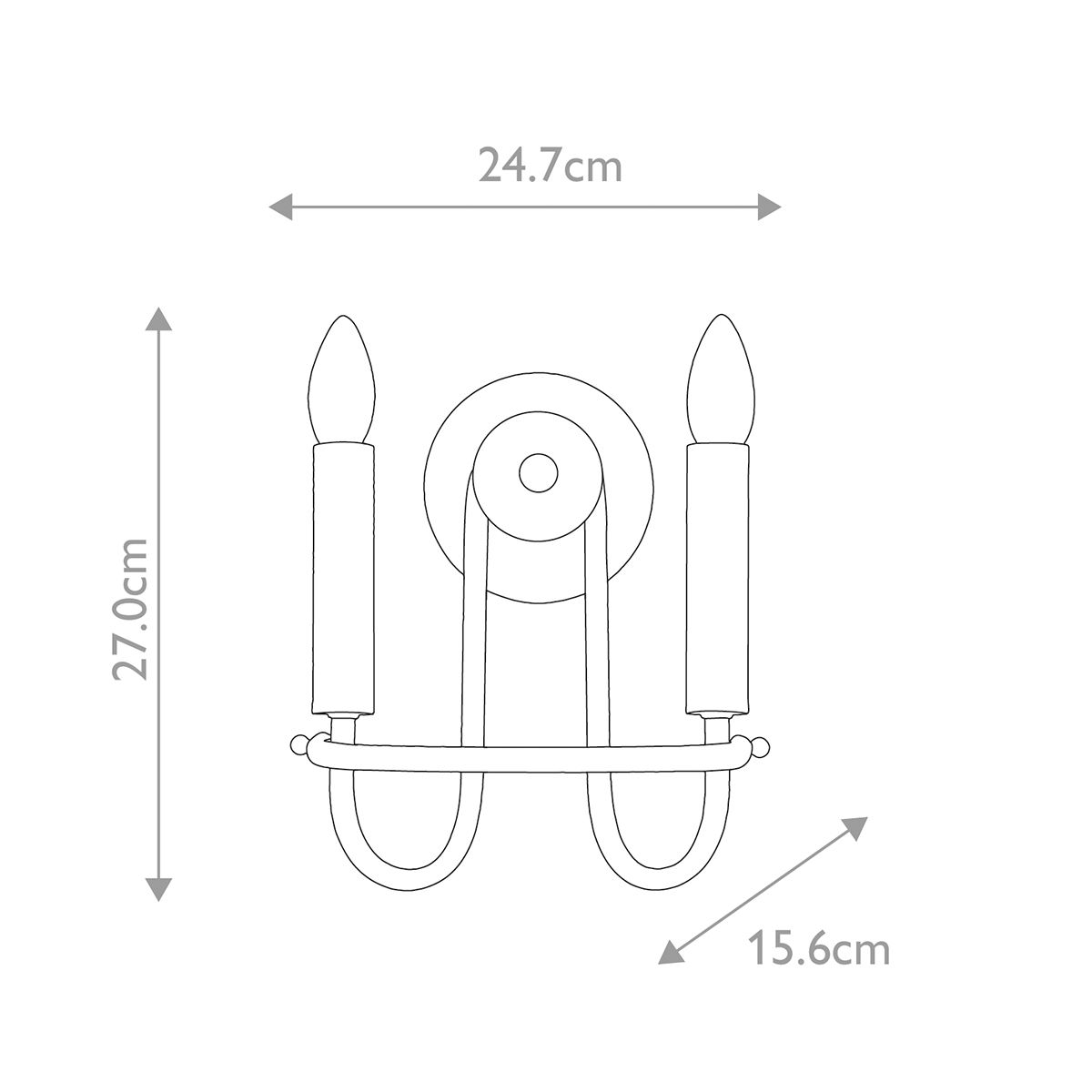 Downton 2lt Wall light - Black
