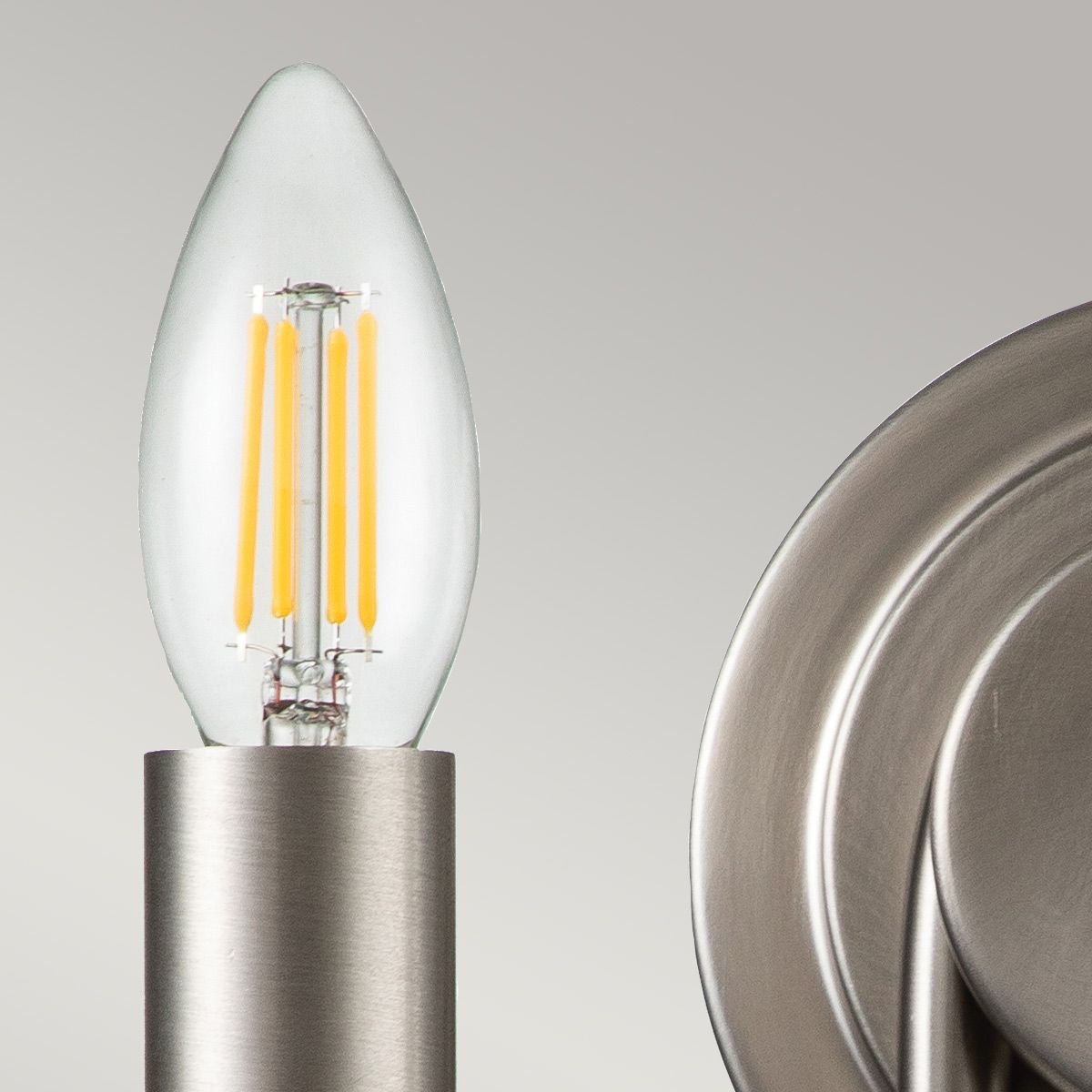 Downton 2lt Wall light - Nickel