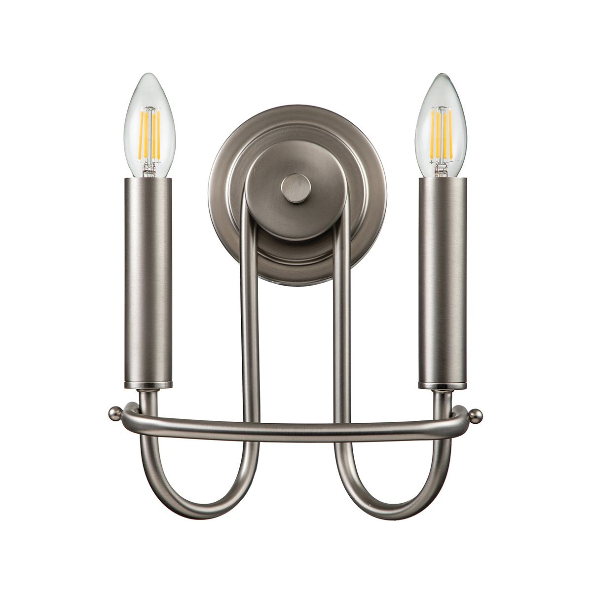 Downton 2lt Wall light - Nickel