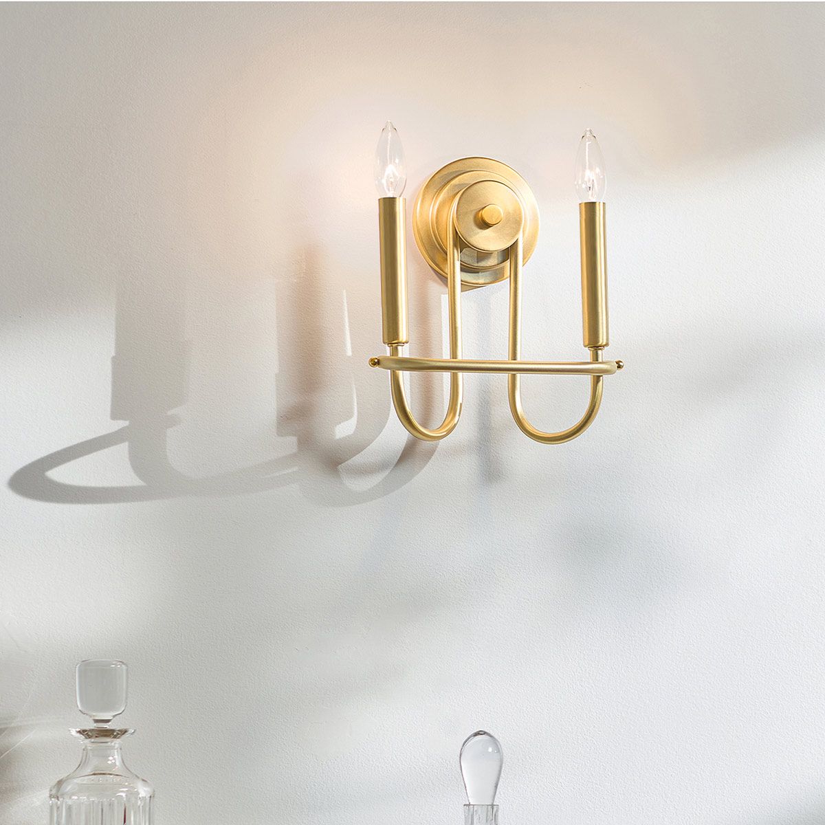 Downton 2lt Wall light - Brass