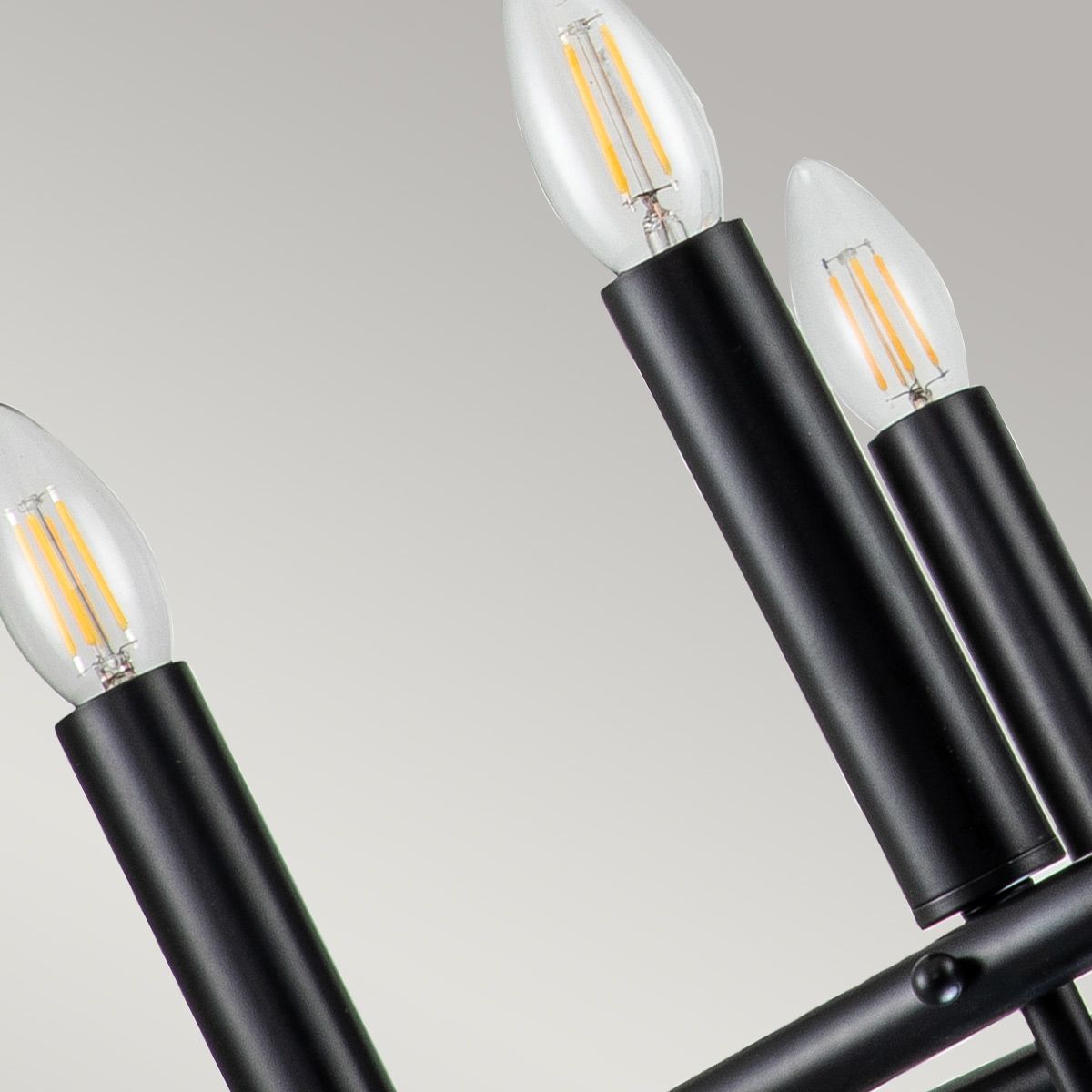 Downton  6 Light Chandelier - Black